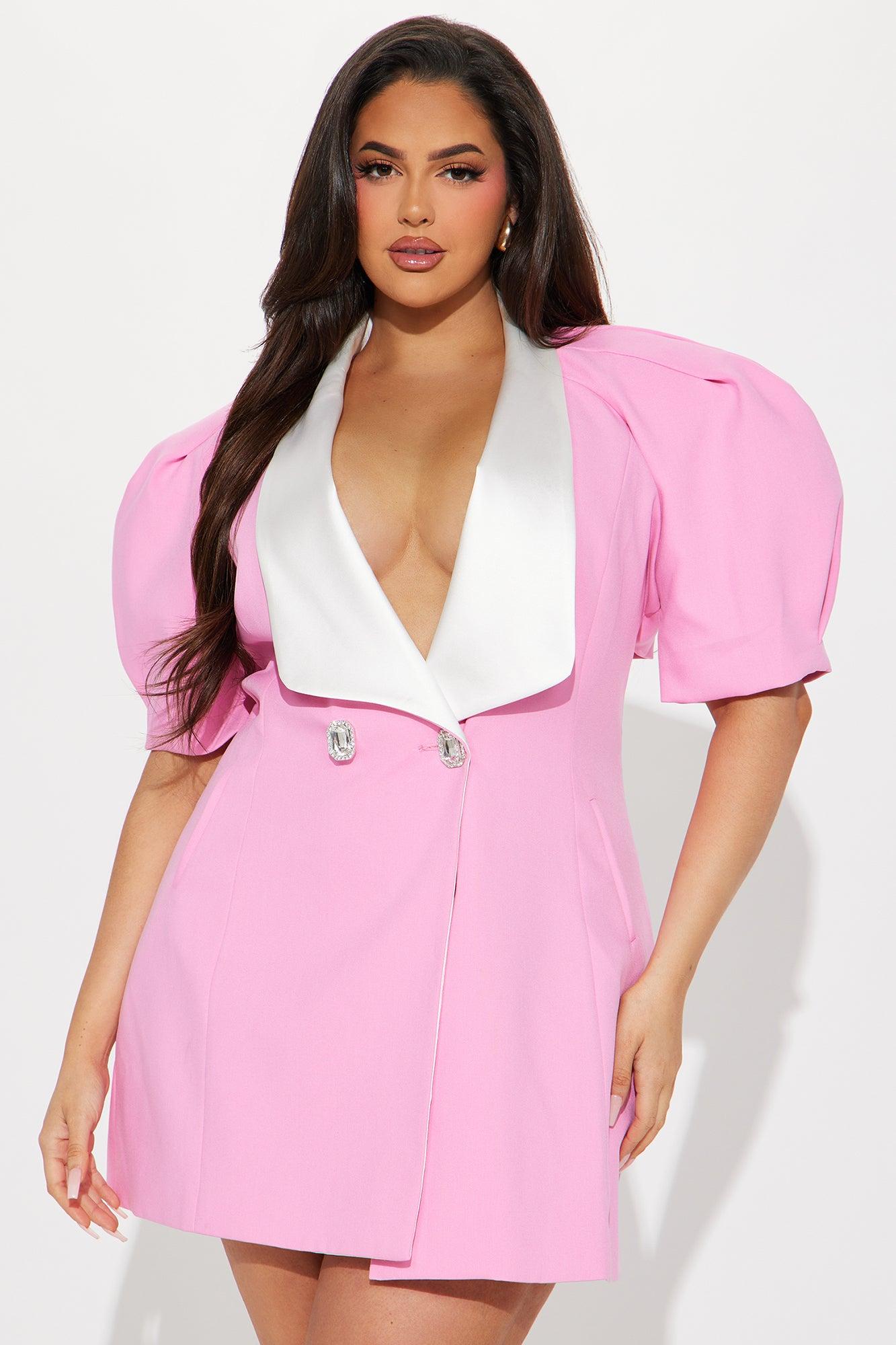 Audrey Blazer Mini Dress - Pink Product Image