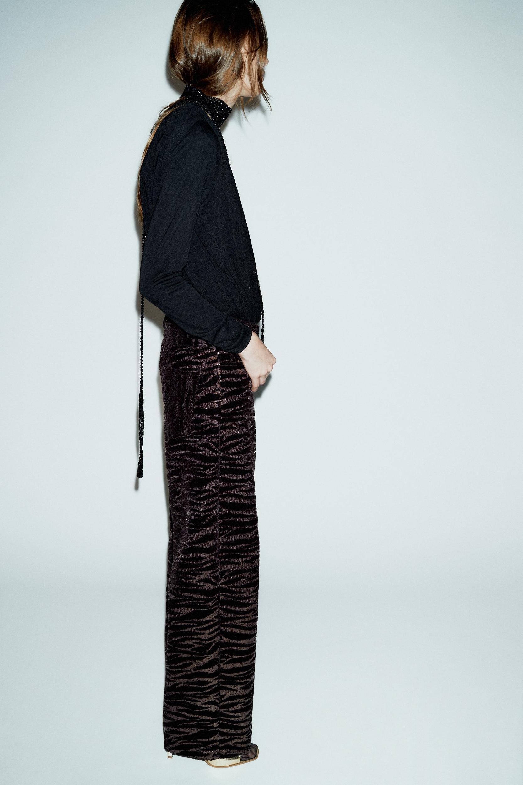 VELVET SEQUIN PANTS Product Image