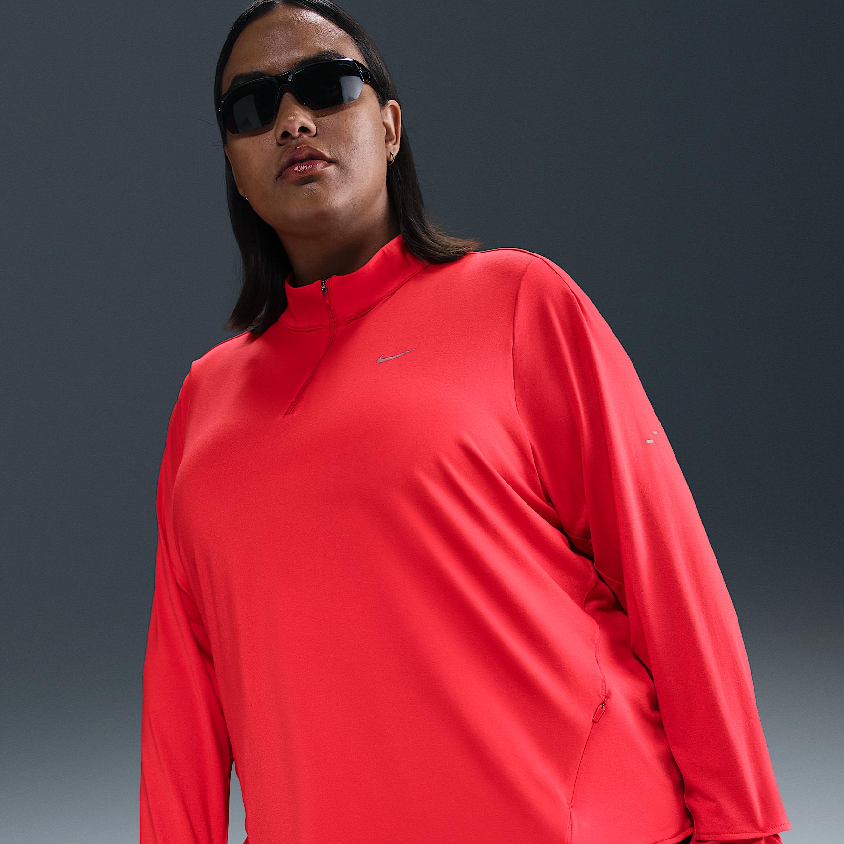 Nike Womens Swift Dri-FIT UV 1/4-Zip Running Top (Plus Size) | HQ0501-010 Product Image