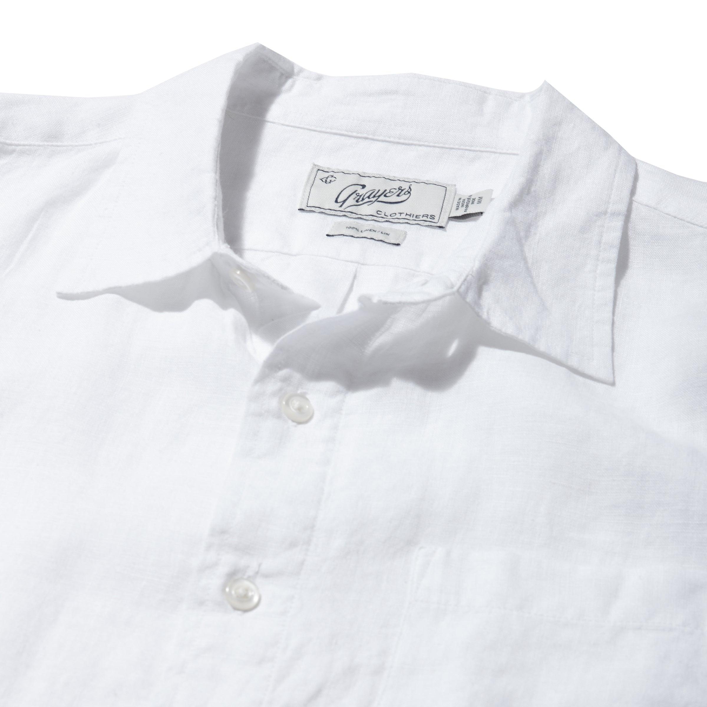 Nantucket Yarn Dyed Linen Shirt - White Product Image