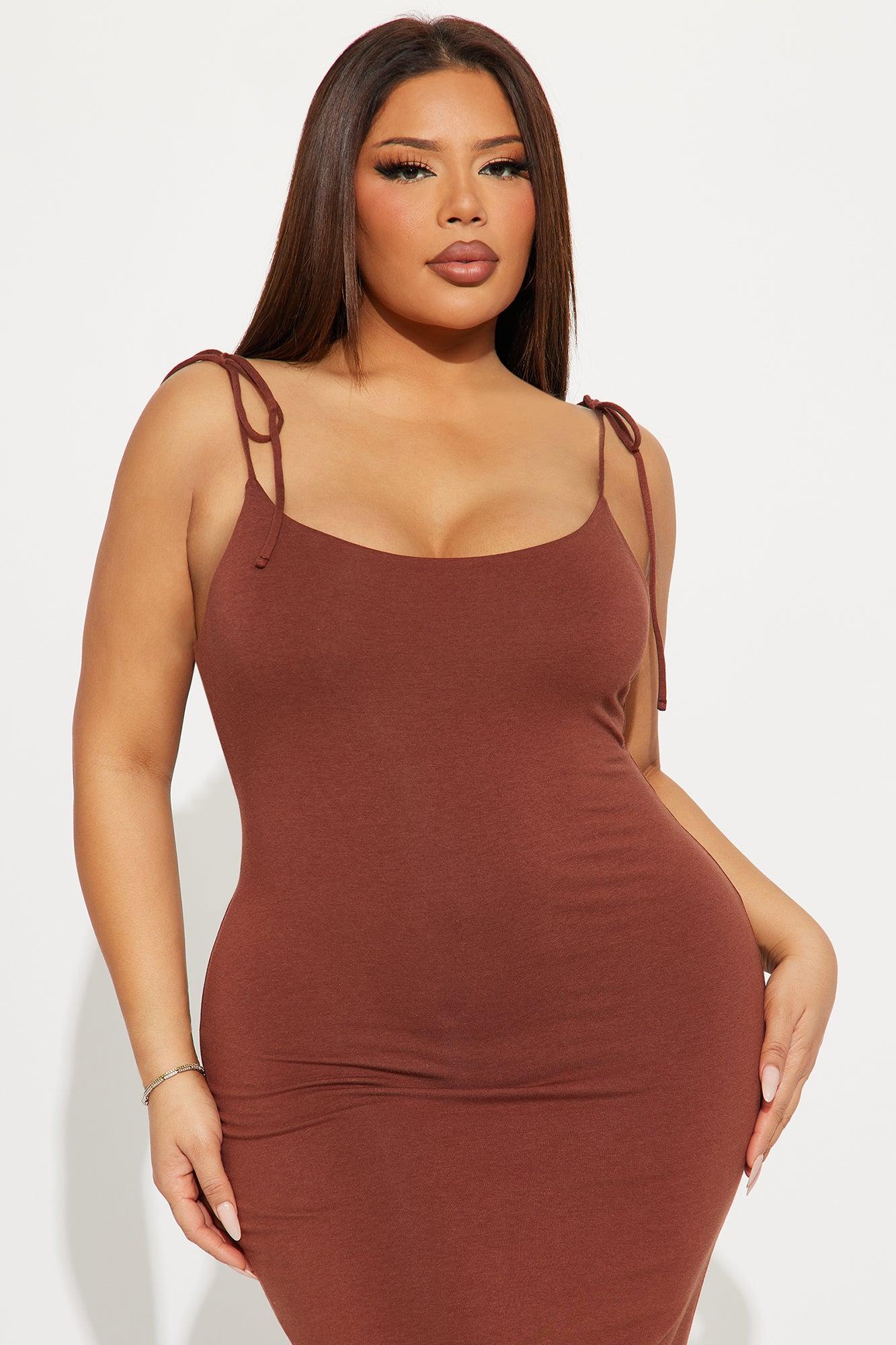 Ashley Double Lined Maxi Dress - Chocolate Product Image