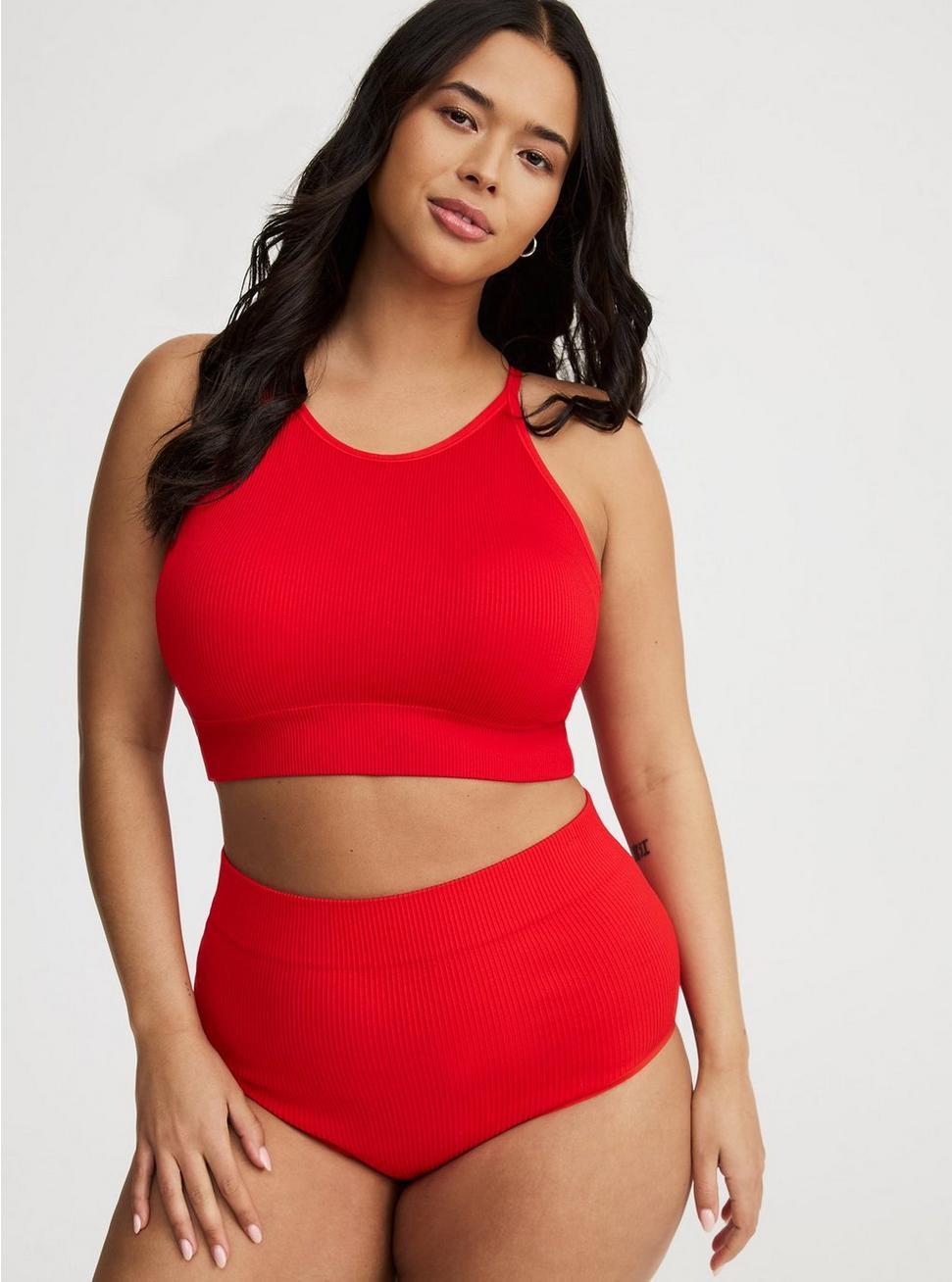 Seamless Rib High-Neck Bralette Product Image