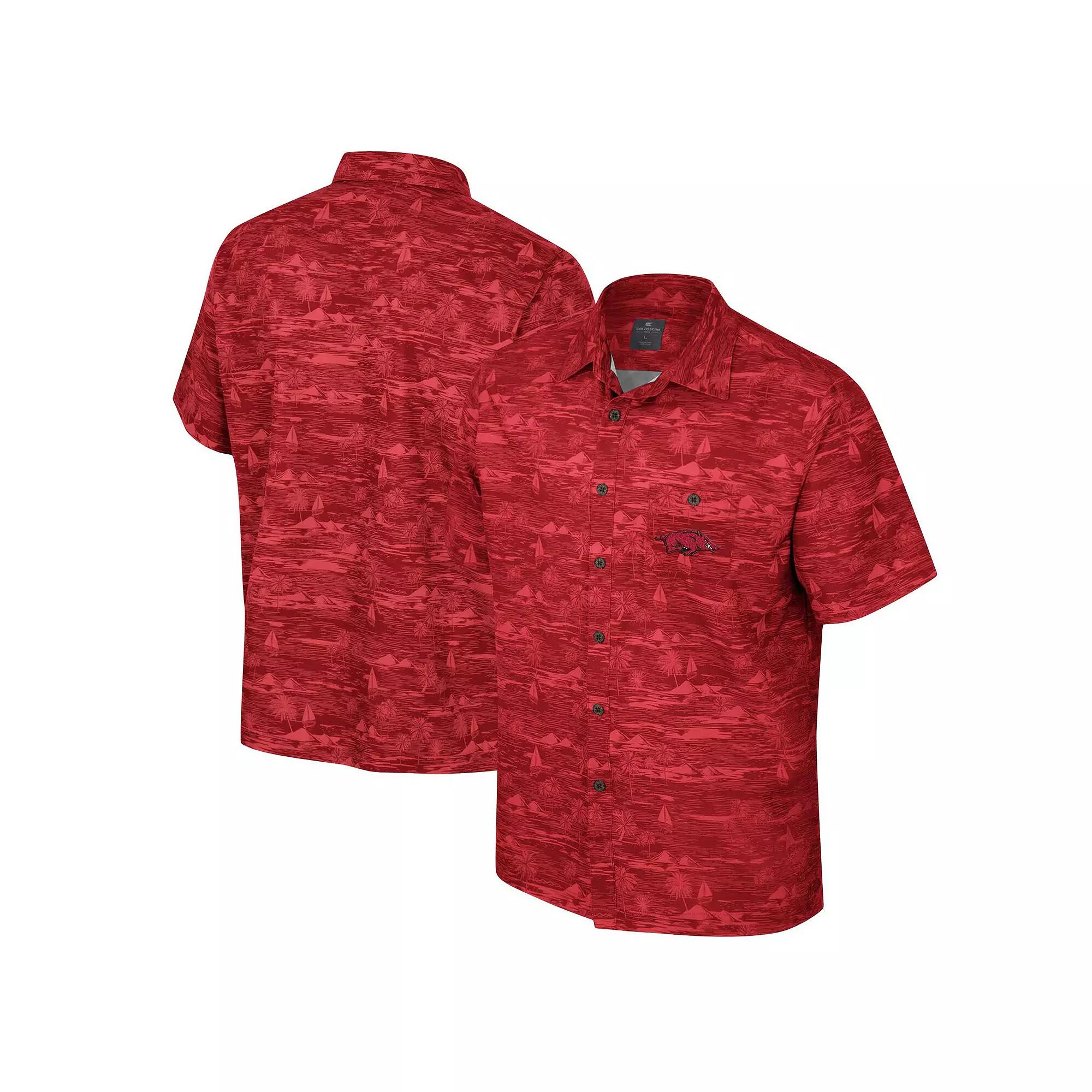 Men's Colosseum Red Louisville Cardinals Ozark Button-Up Shirt,  Product Image