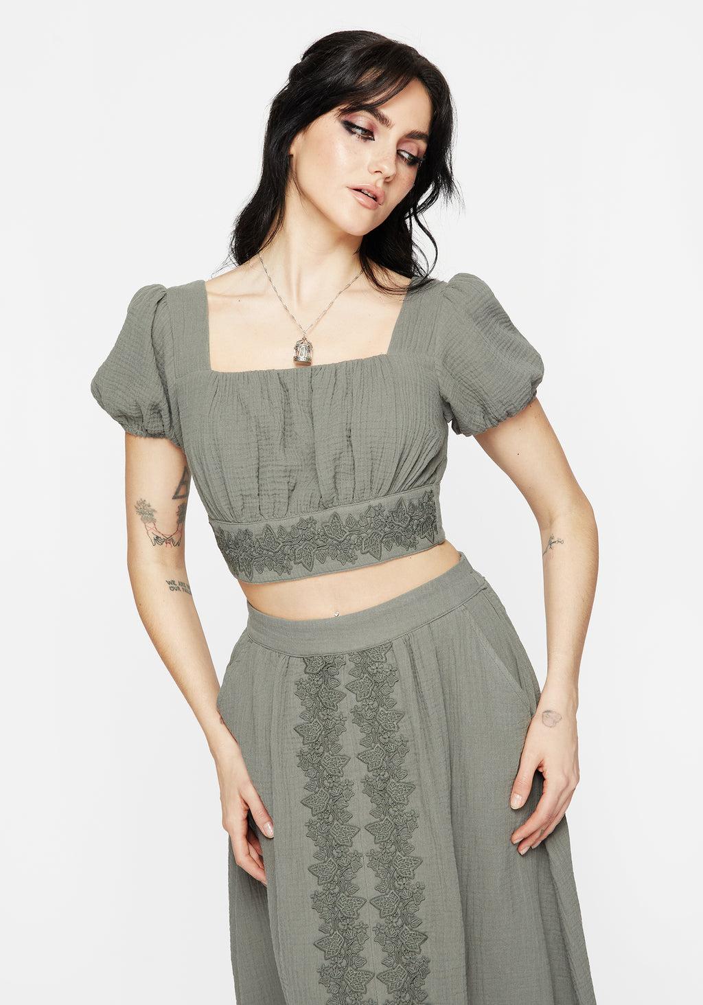 Alder Cotton Ivy Detail Crop Top Product Image