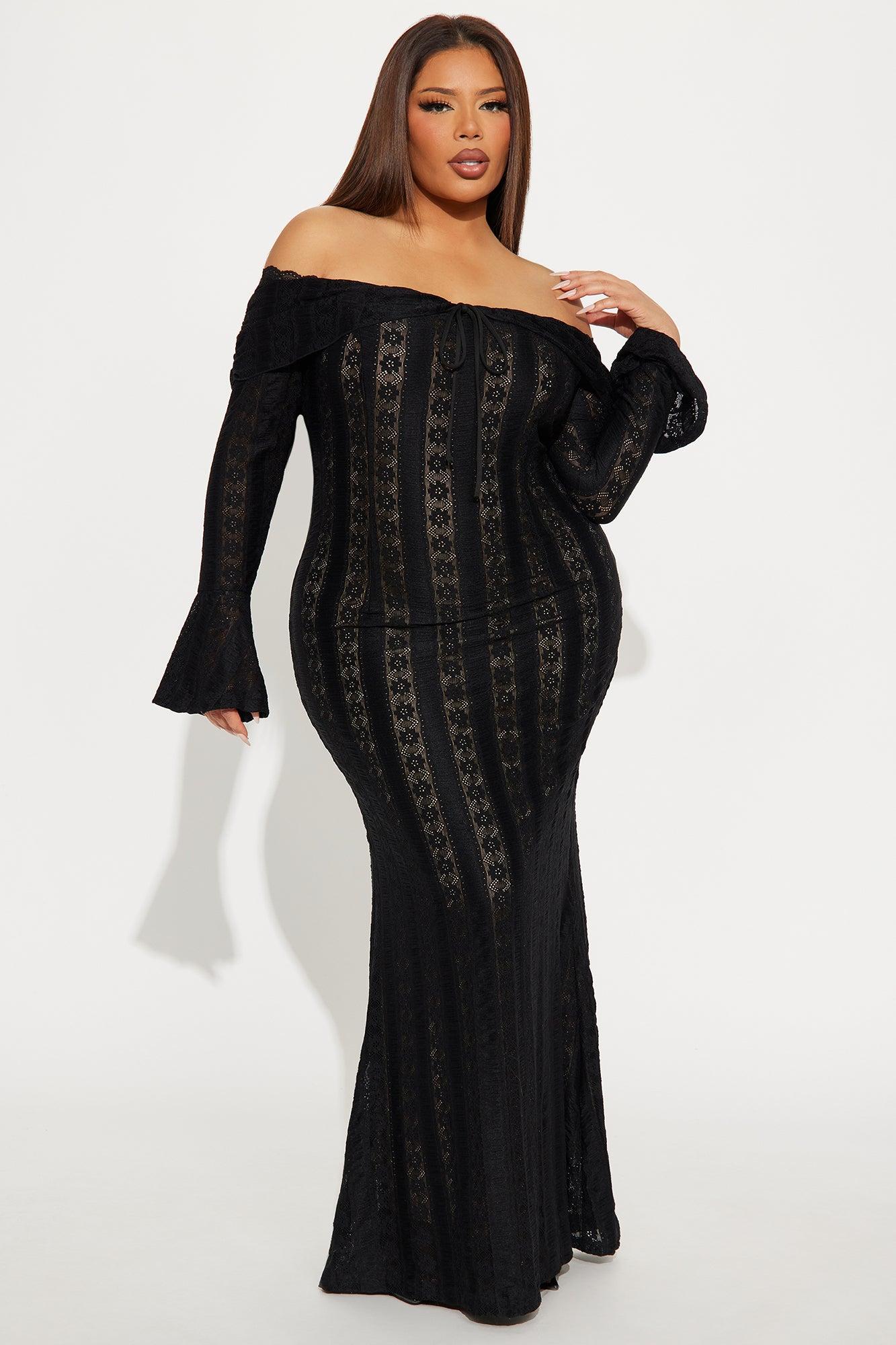 Bad Habit Lace Maxi Dress - Black Product Image
