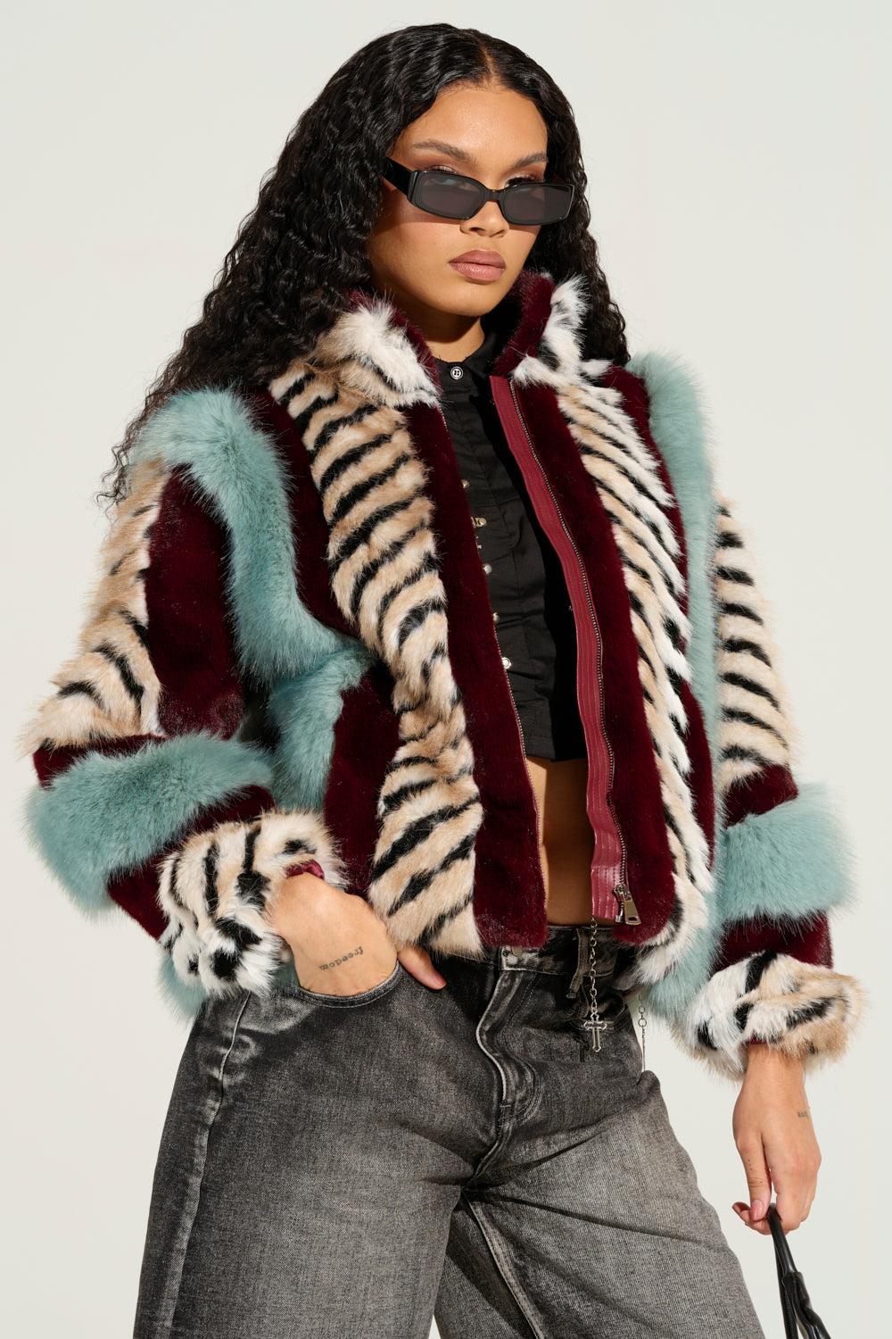HAVE IT ALL PANELED FUR COAT Product Image