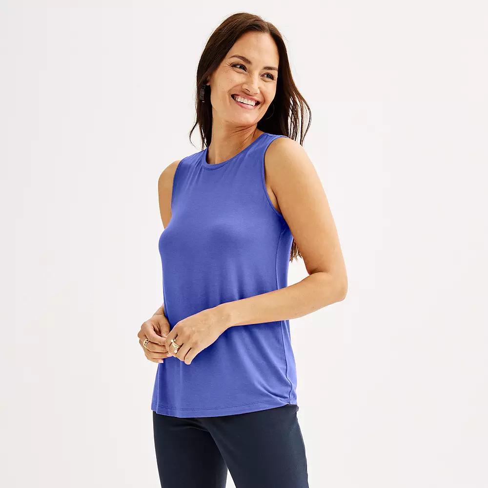 Nine West Essential Easy High-Neck Tank Top, Women's, Size: Small, Wesley Purple Product Image