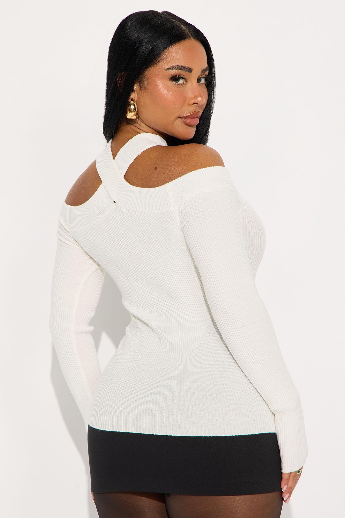 Cross My Heart Off Shoulder Sweater - Off White Female Product Image