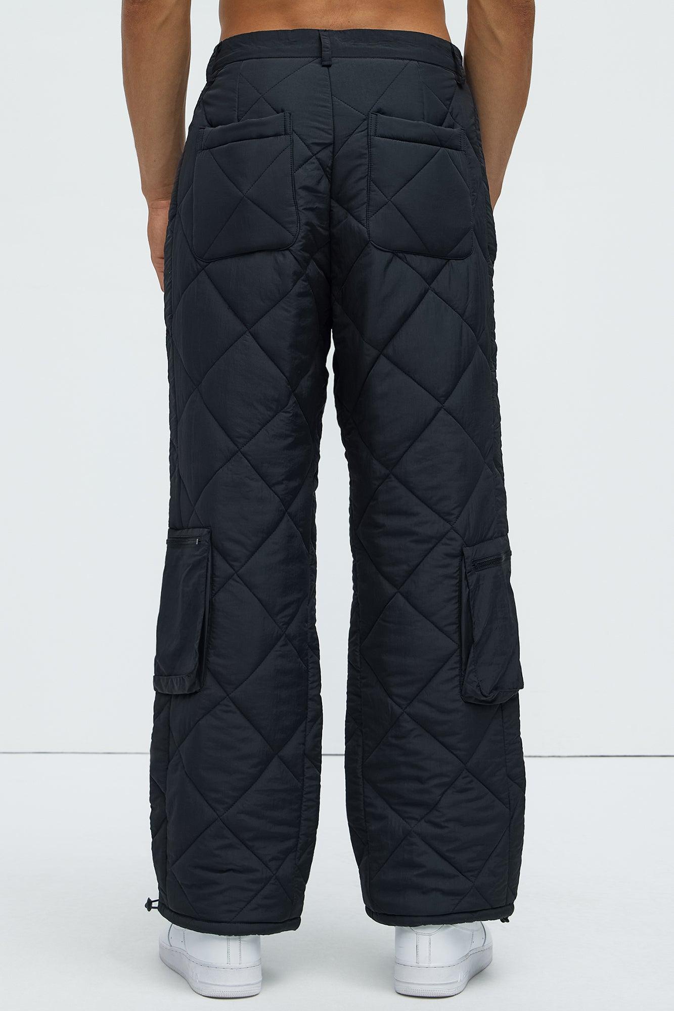 Dayton Straight Quilted Cargo Pants - Black Product Image