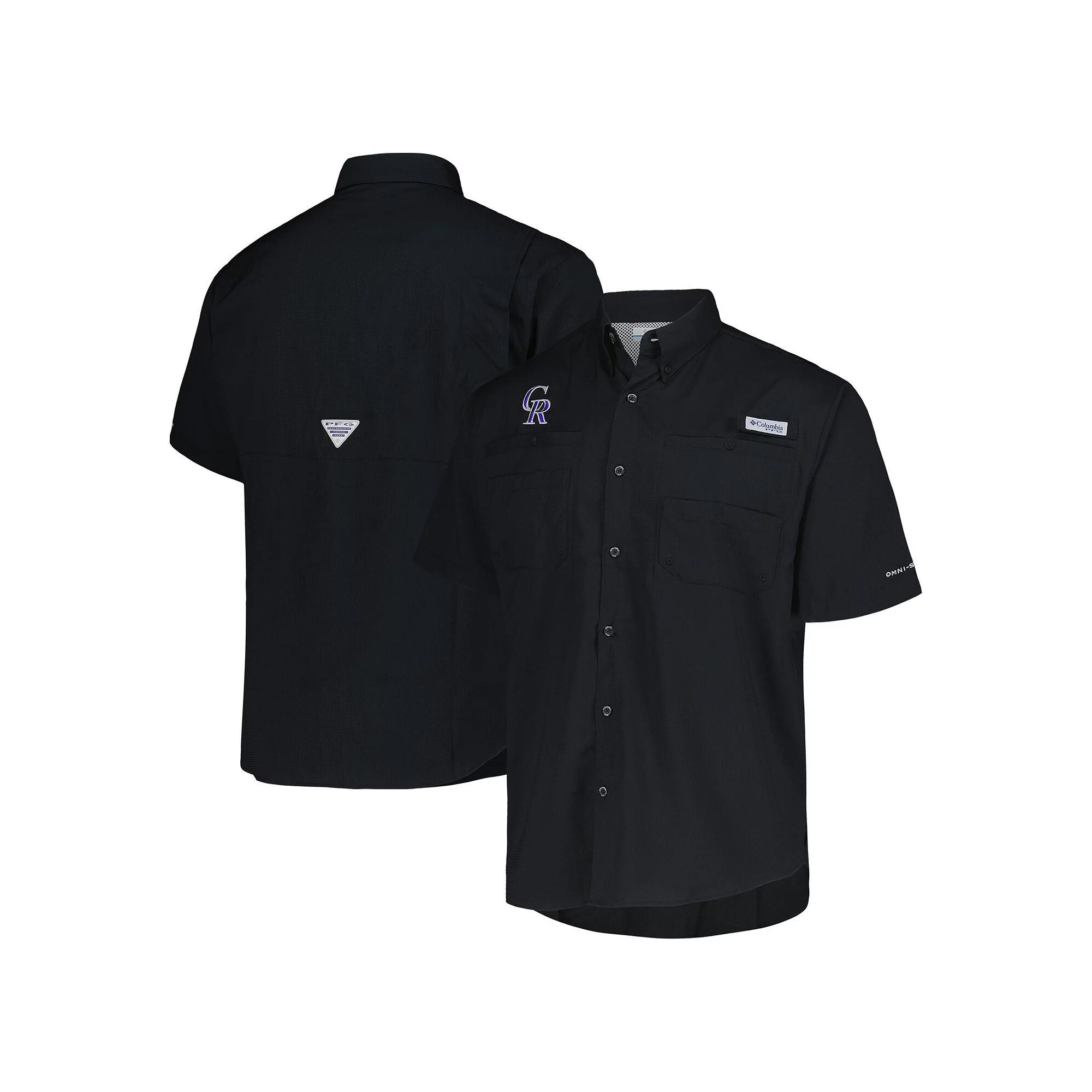 Men's Columbia Black Colorado Rockies Tamiami Omni-Shade Button-Down Shirt,  Product Image
