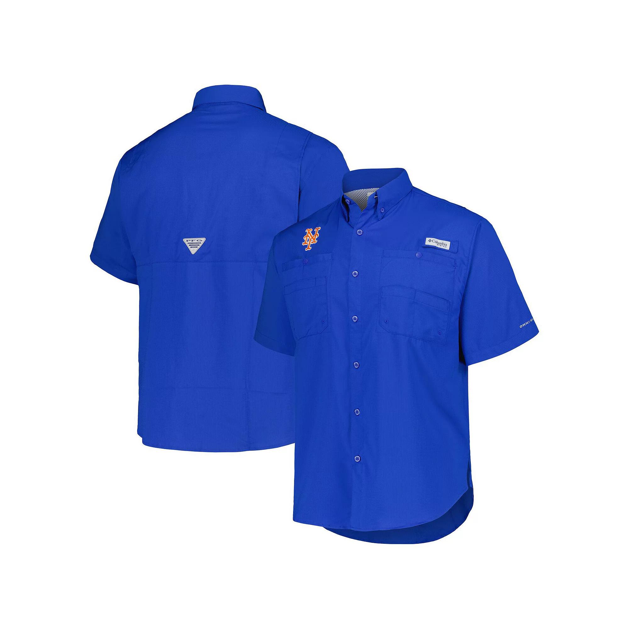 Men's Columbia Royal New York Mets Tamiami Omni-Shade Button-Down Shirt,  Product Image