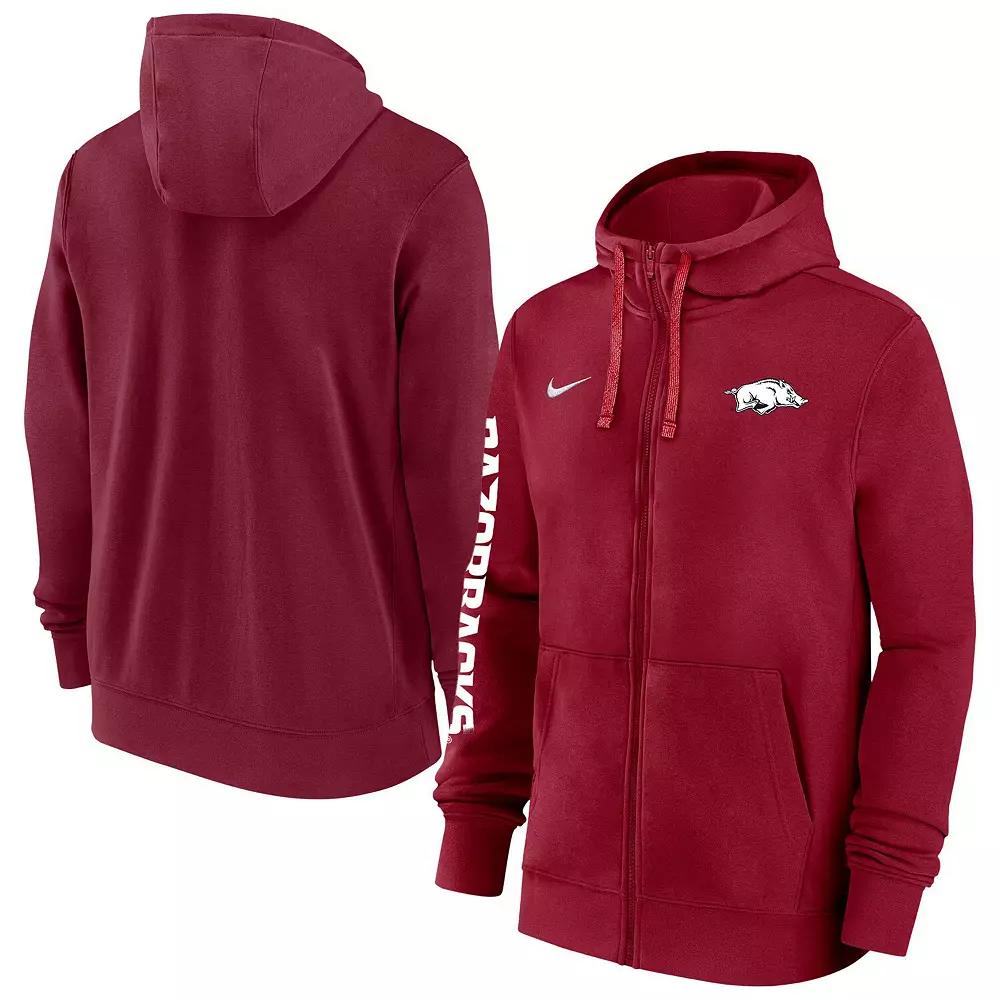 Mens Nike Crimson Arkansas Razorbacks 2024/25 Sideline Club Fleece Pullover Hoodie Product Image