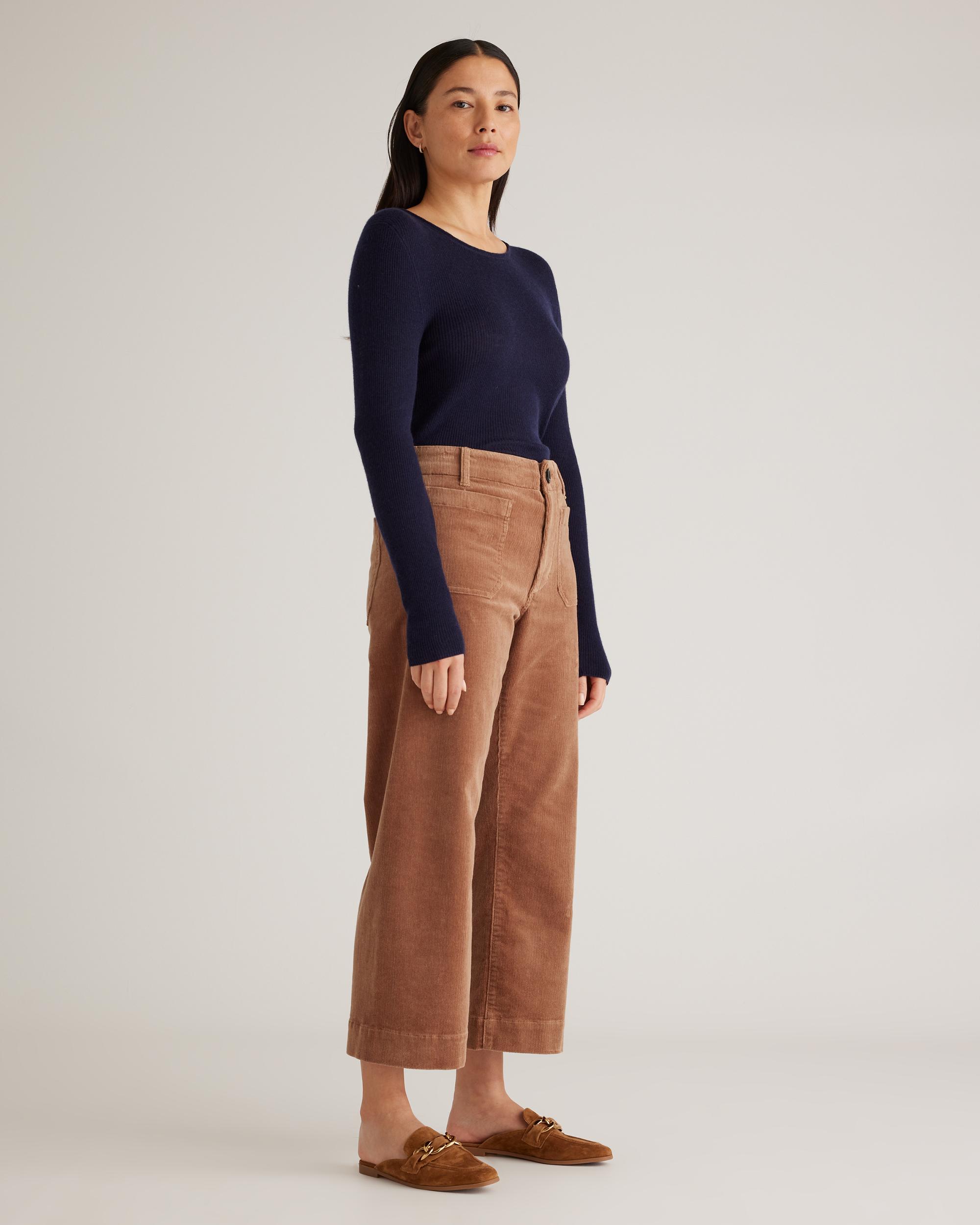 Quince | Women's Featherweight Cashmere Ribbed Crewneck Sweater Size XS Product Image