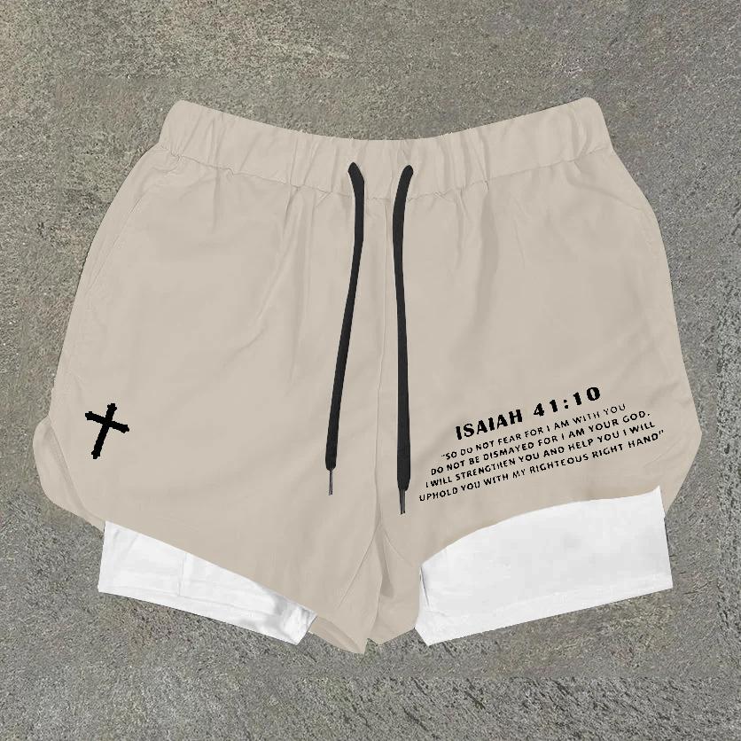 Fearless 41:10 Print Men's High Performance Double Layer Quick Dry Shorts Product Image