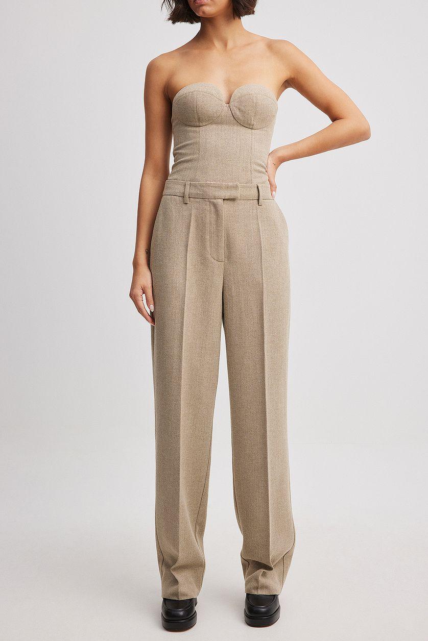 Wool Blend Herringbone Suit Pants Product Image