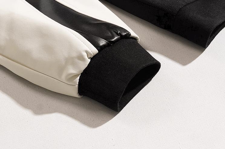 RT No. 11165 CONTRAST ZIP-UP LEATHER JK Product Image