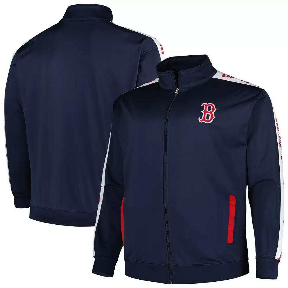 Men's Navy Boston Red Sox Big & Tall Tricot Track Full-Zip Jacket,  Product Image