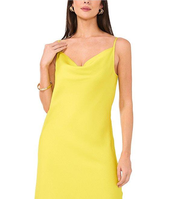 Vince Camuto Satin Cowl Neck Sleeveless Maxi Slip Dress Product Image