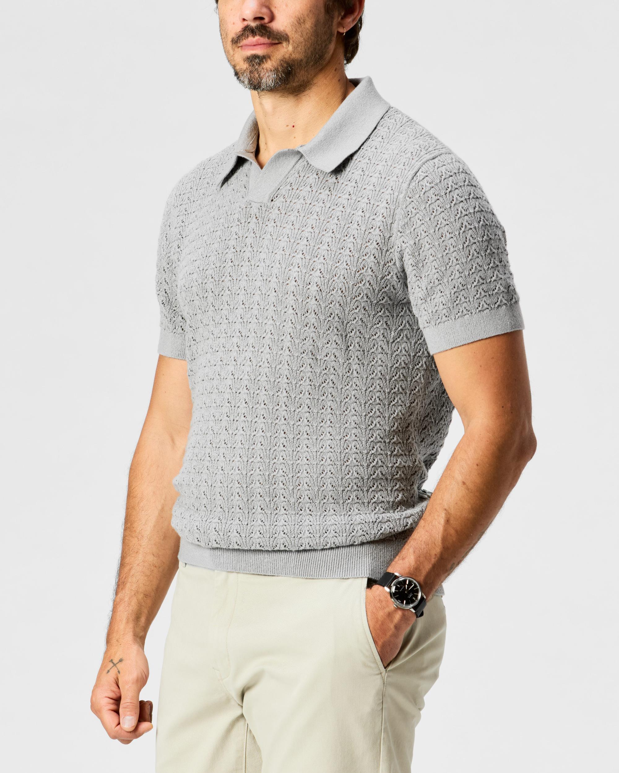 Retro Stitch Johnny Collar Polo Product Image