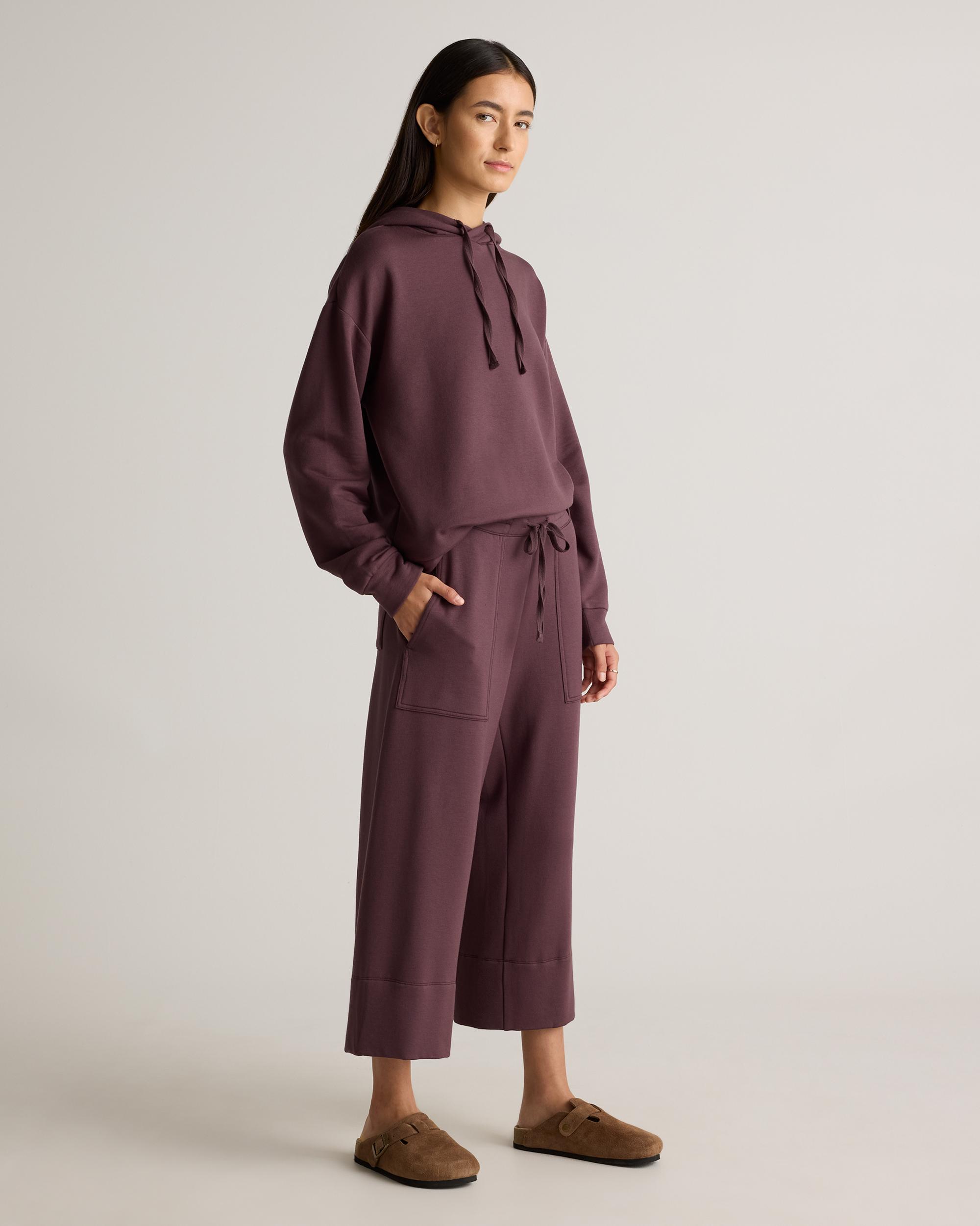 Quince | Women's SuperSoft Fleece Cropped Wide Leg Pants Lenzing Modal Product Image