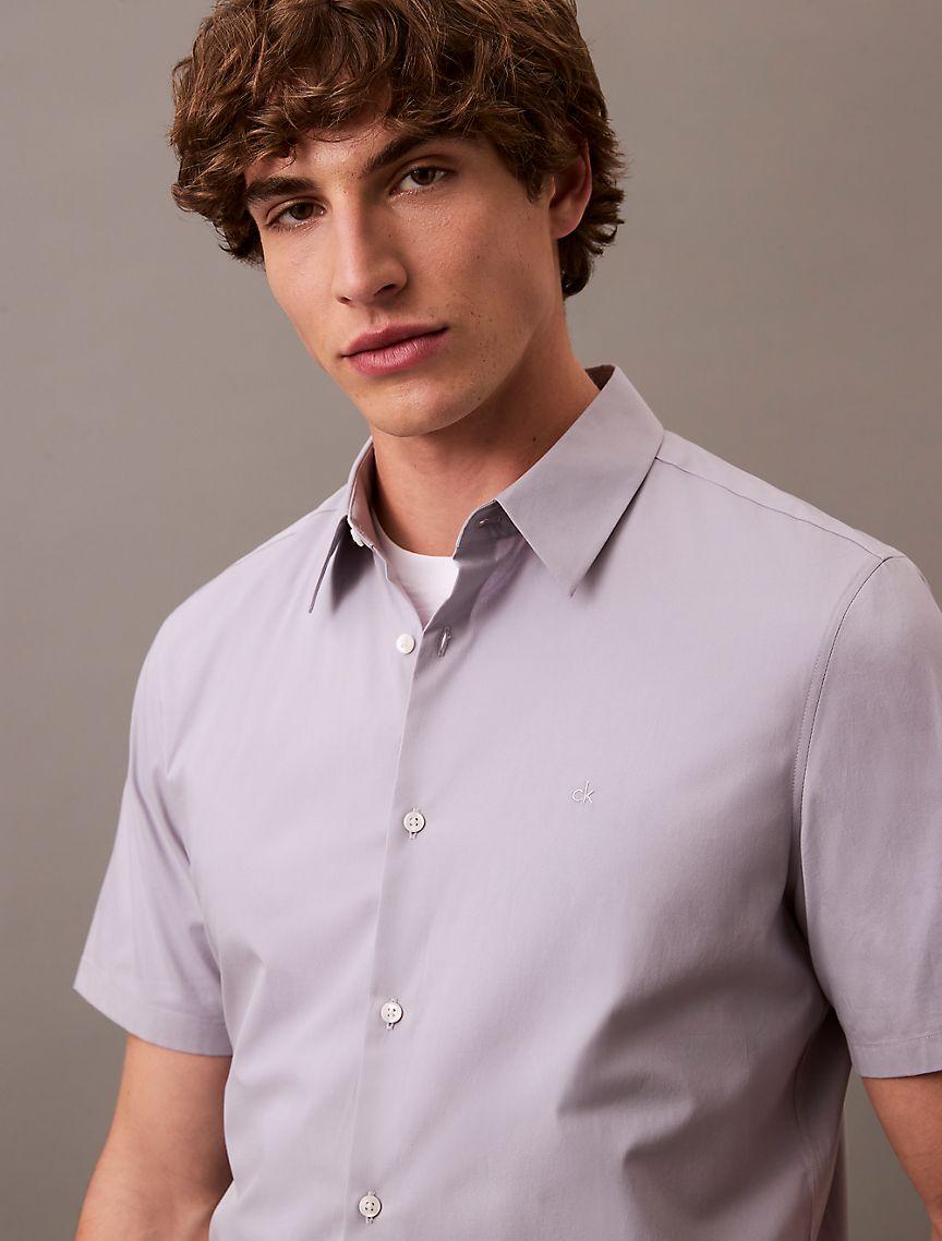 Cotton Stretch Slim Button-Down Shirt Product Image