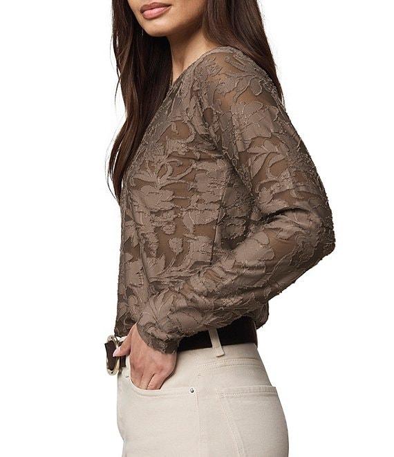 Splendid Cecelia Floral Burnout Crew Neck Long Sleeve Tee Product Image