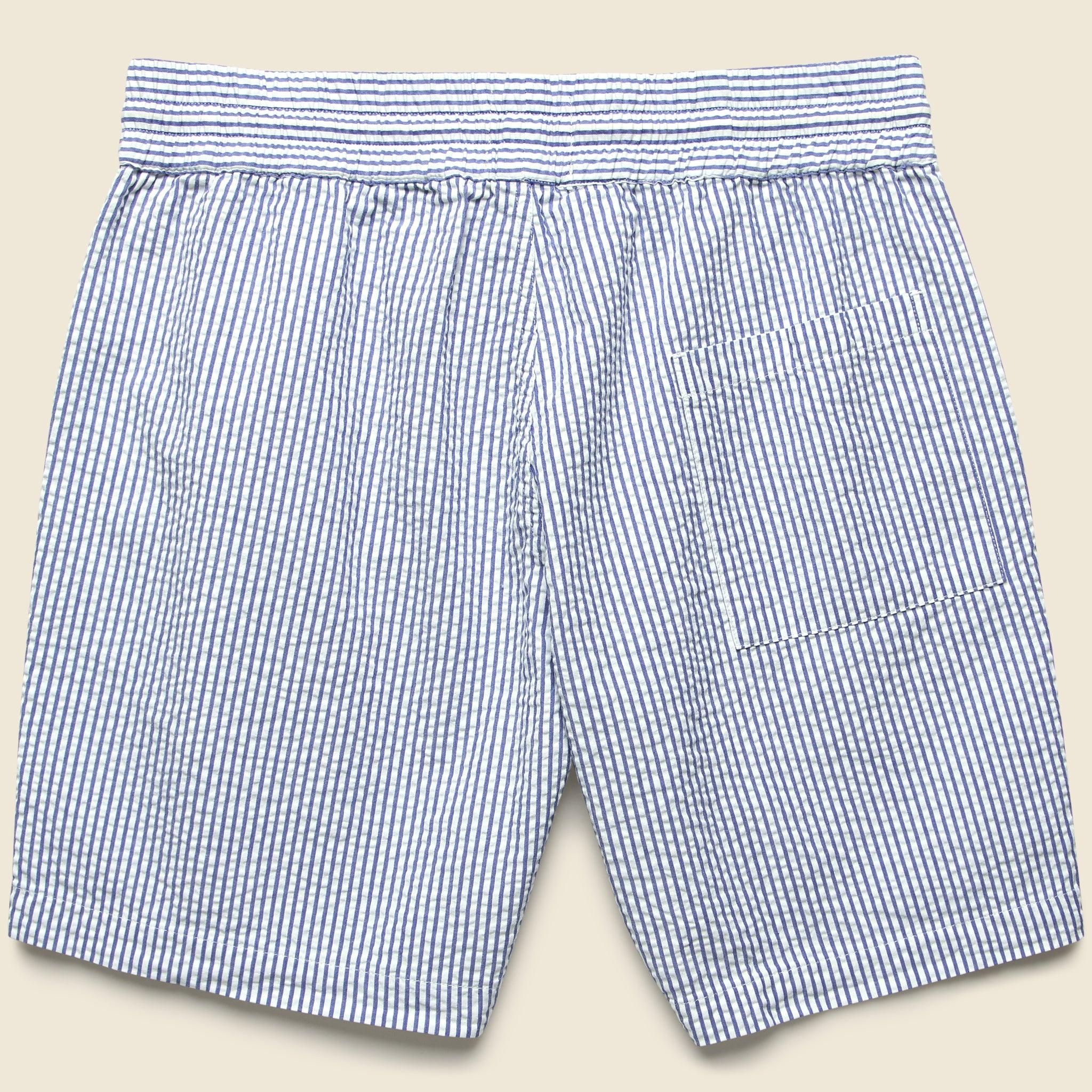 6" Seersucker Shorts - Blue Stripe Product Image