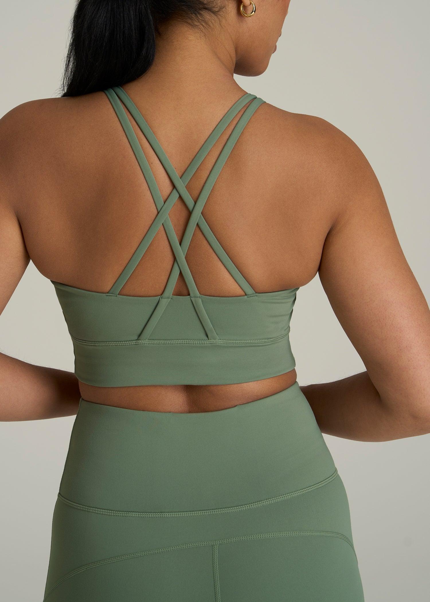 Women's Balance Crisscross Sports Bra for Tall Women in Dark Seagrass Female Product Image