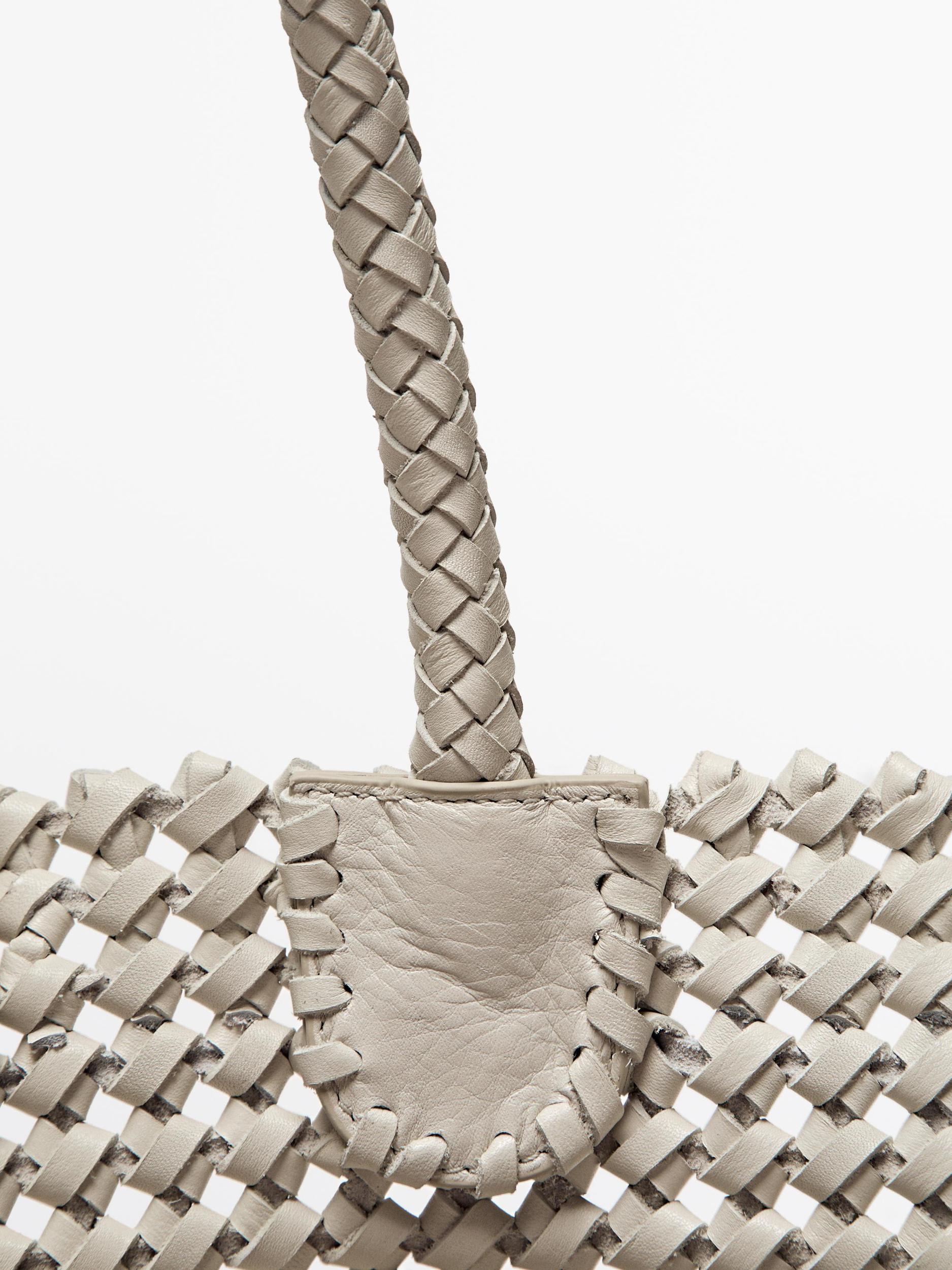 Braided nappa leather shopper bag Product Image