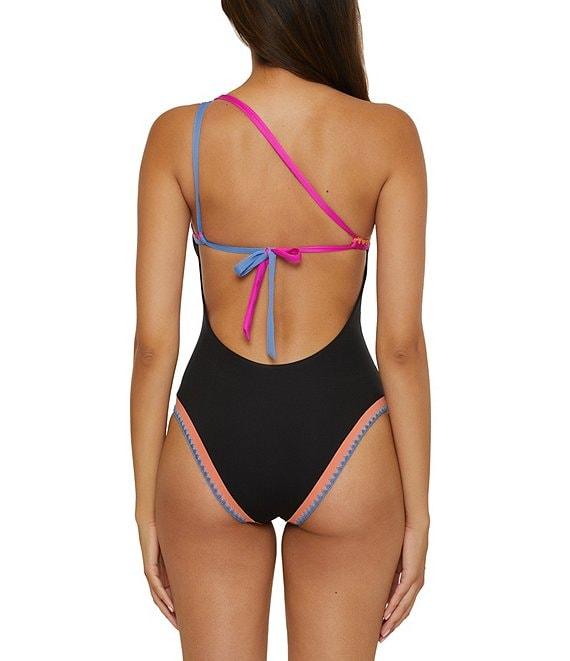 Lucky Brand Avila Color Blocked Asymmetrical Cut-Out Ladder One Piece Swimsuit Product Image