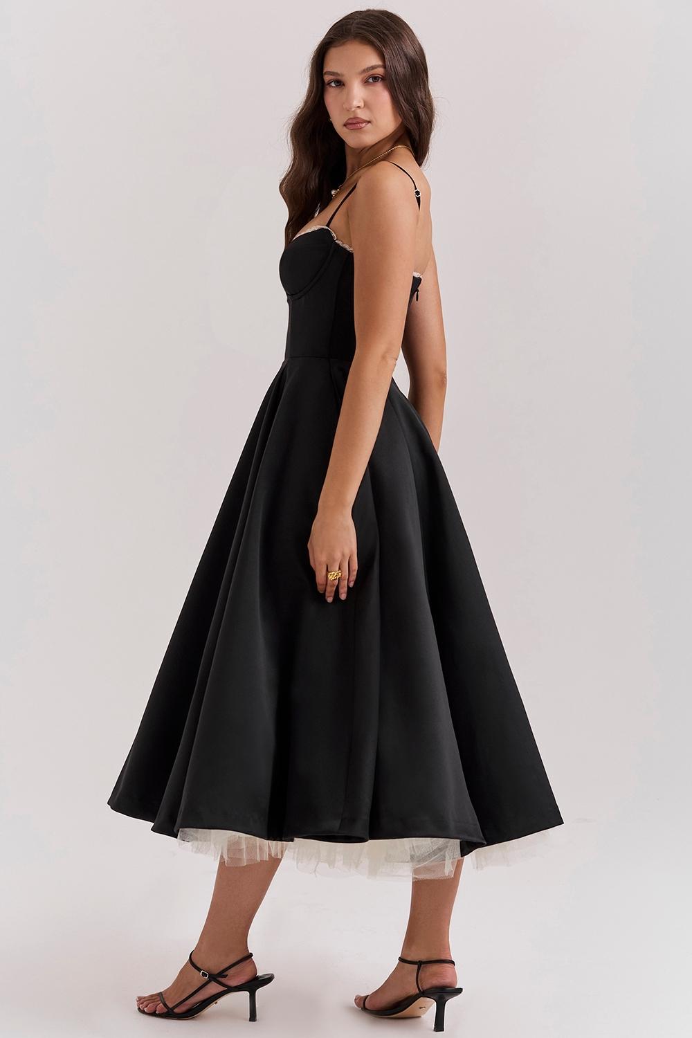 Mademoiselle  black tulle midi dress Product Image