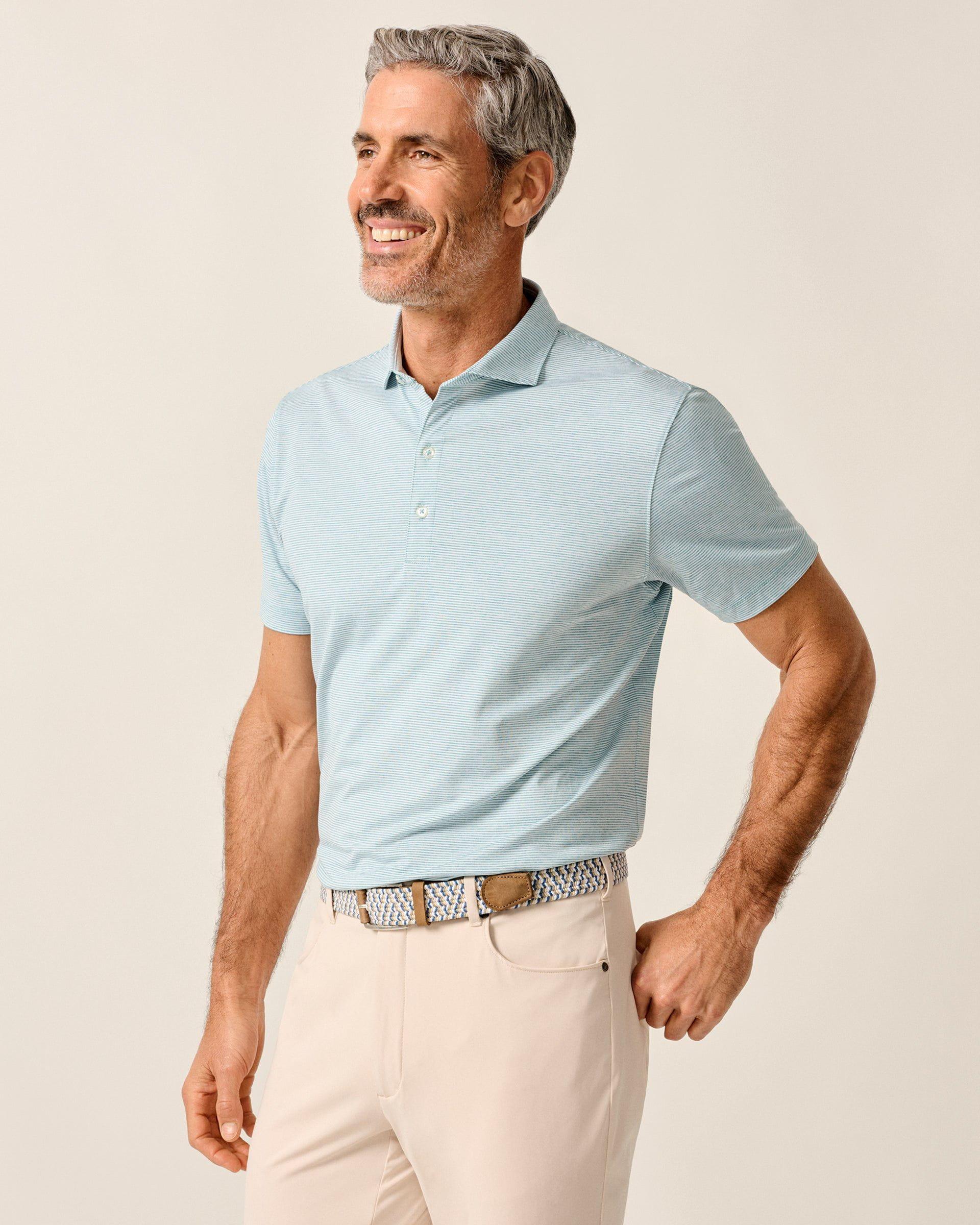 PerryGolf Performance Jersey Polo - Lyndonn Stripe Product Image