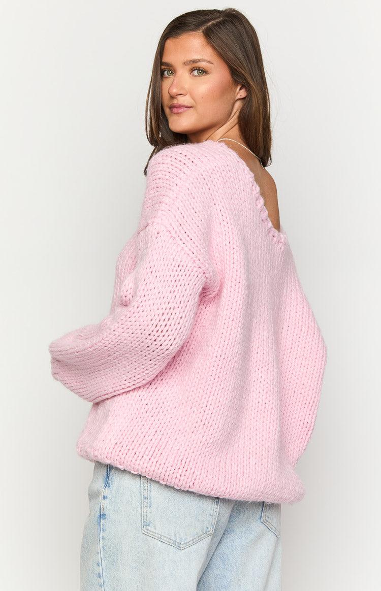 Delvey Light Pink Chunky Knit Sweater Baby Product Image