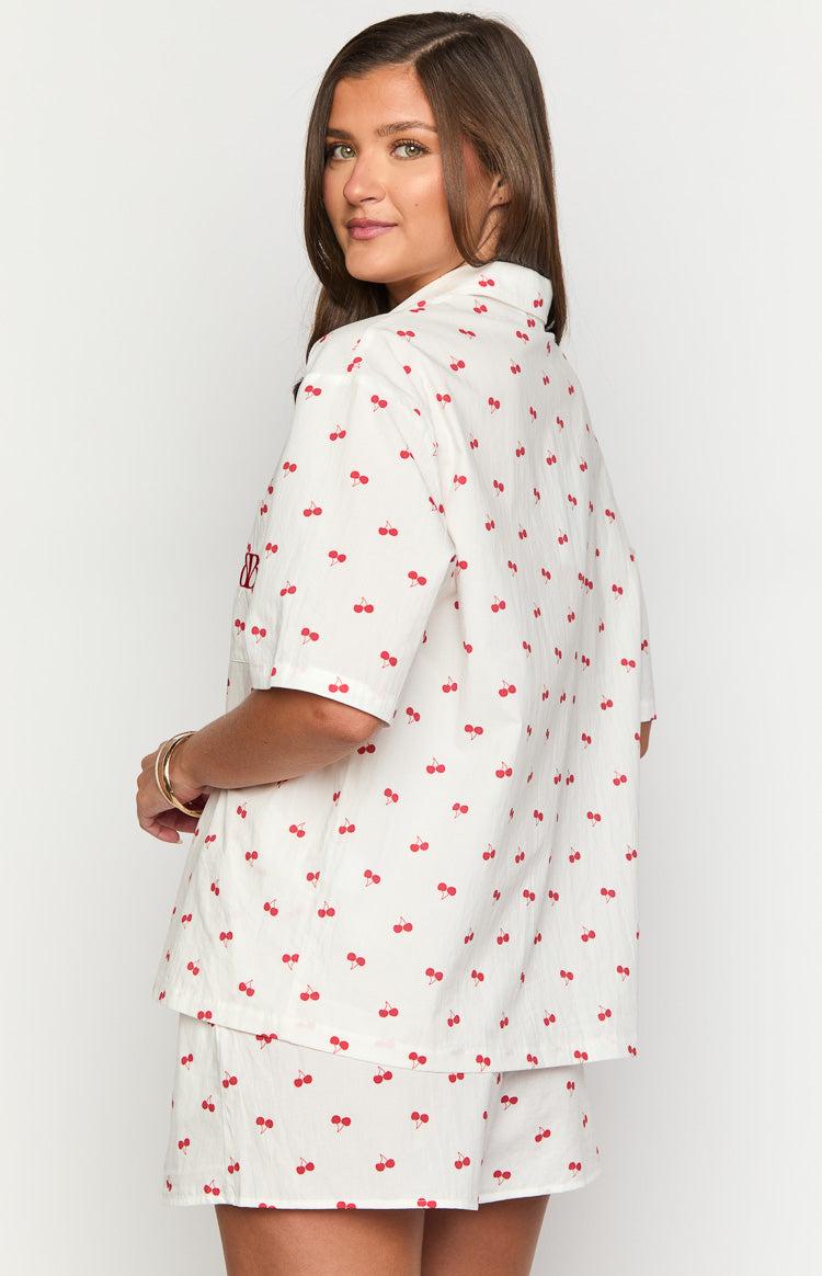 Alexea Cherry Print Pajama Shorts Product Image