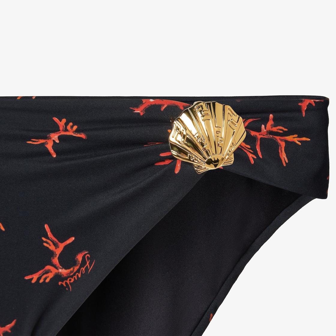 Bikini BottomBlack Lycra® bikini bottom with coral print Product Image