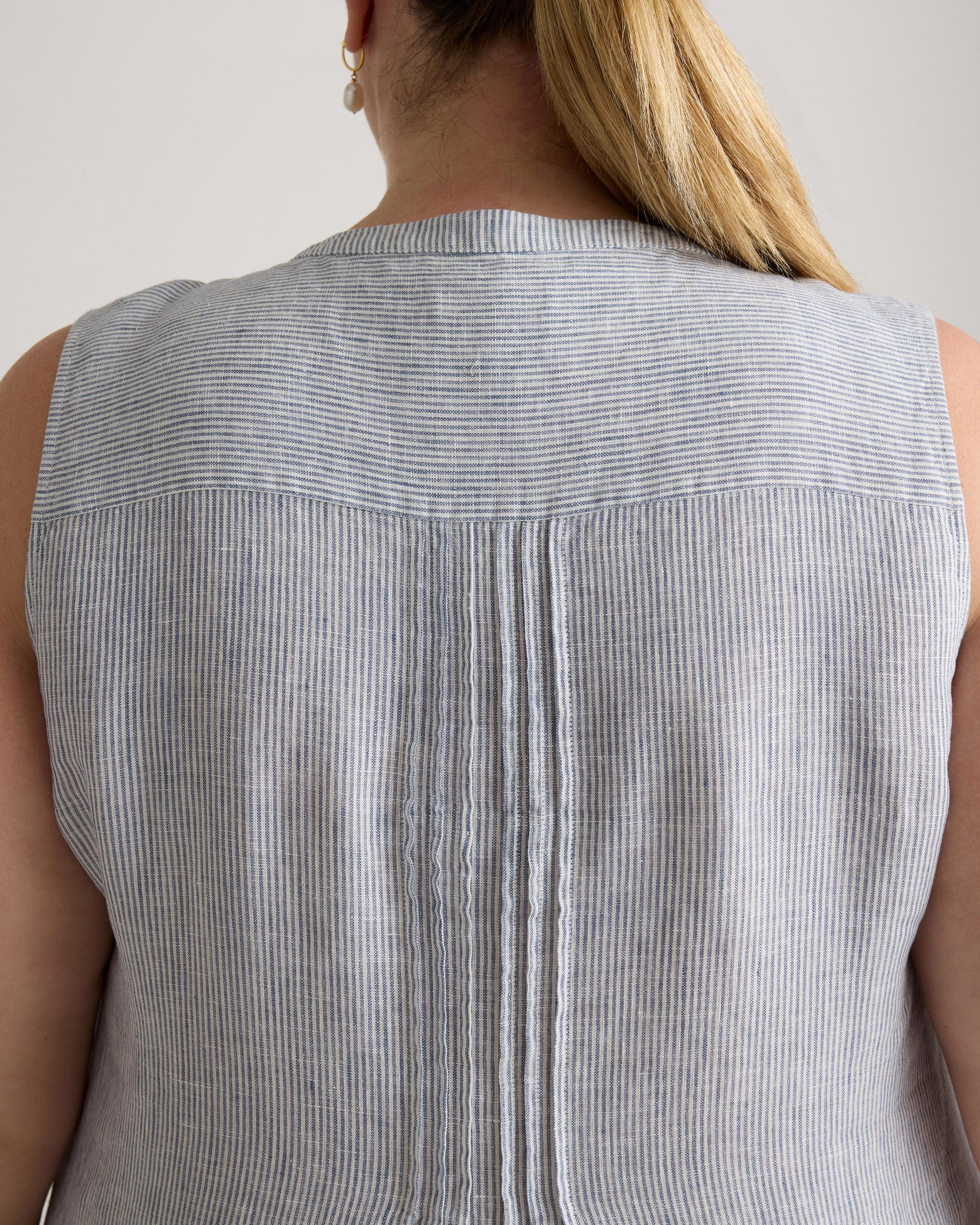 Quince | Women's 100% European Linen Sleeveless Swing Dress Product Image