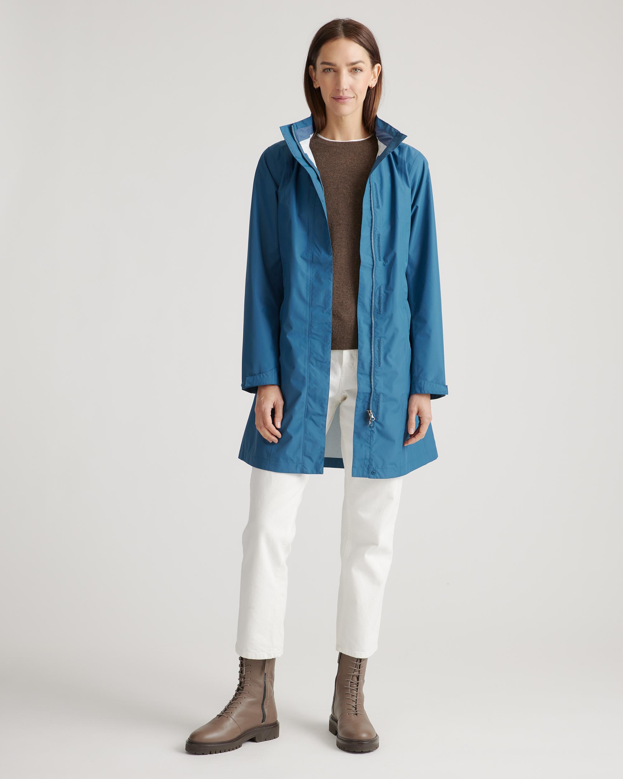 Quince | Women's Weatherproof Long Rain Shell Jacket Polyester/Recycled Polyester Blend Product Image