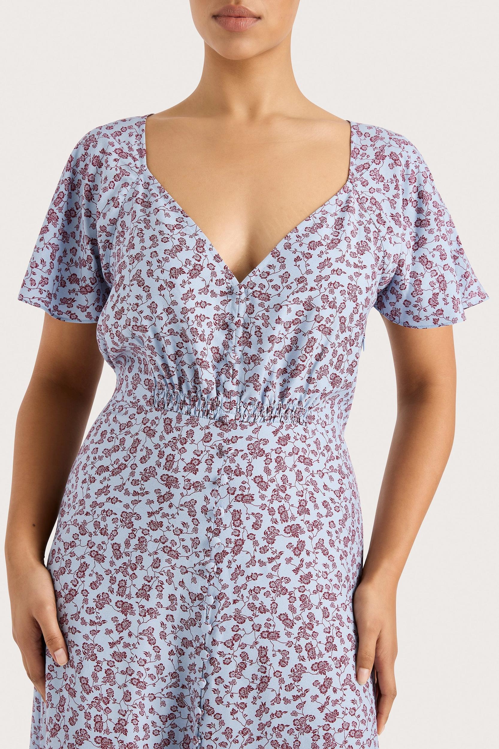 Aurelia Midi Dress Amaryllis Floral Blue - Final Sale Product Image