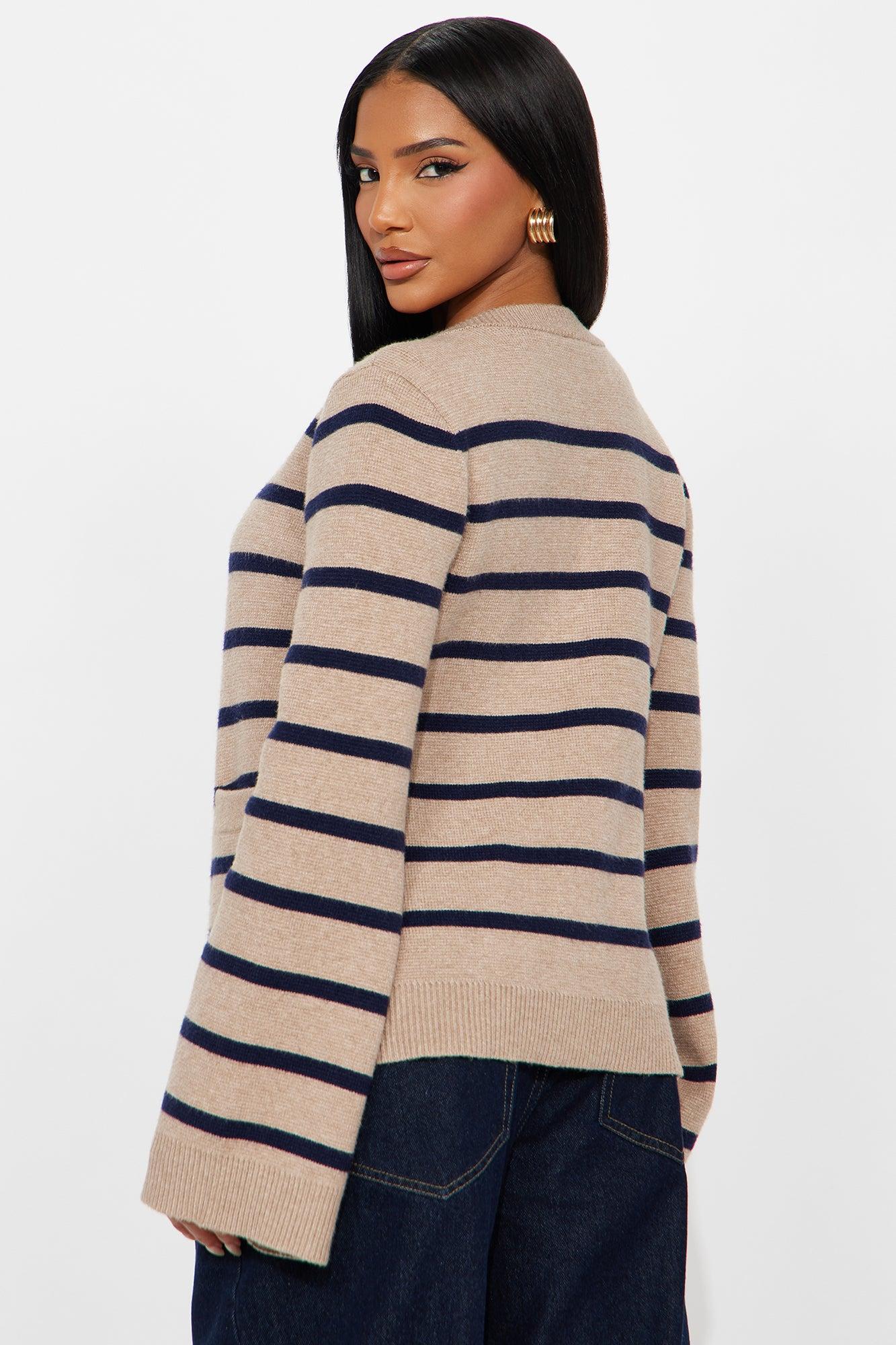 Grace Bell Sleeve Cardigan - Taupe/combo Female Product Image