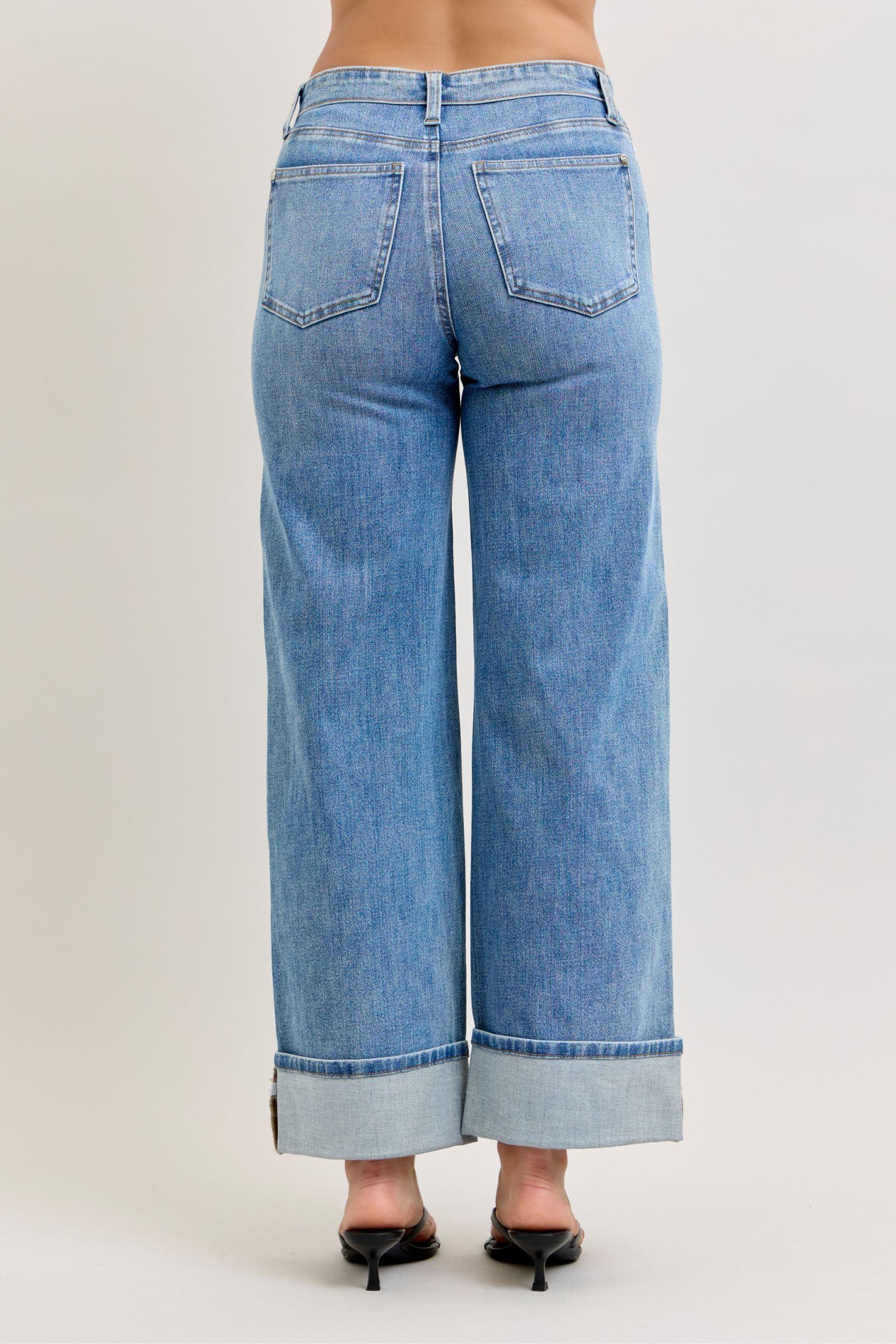 ROWAN FOLD-OVER STRAIGHT JEANS Female Product Image