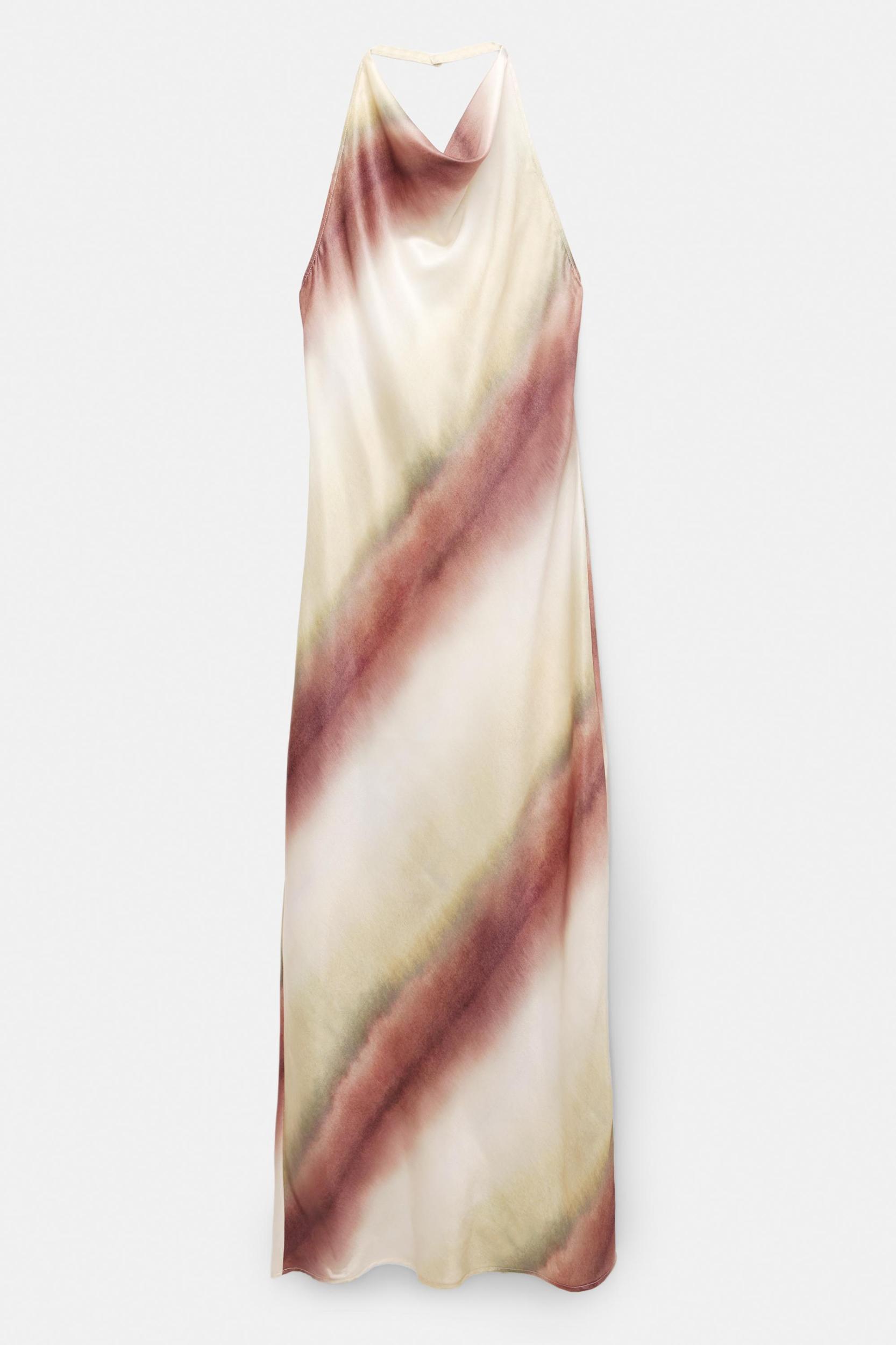 Satin halter midi dress Product Image