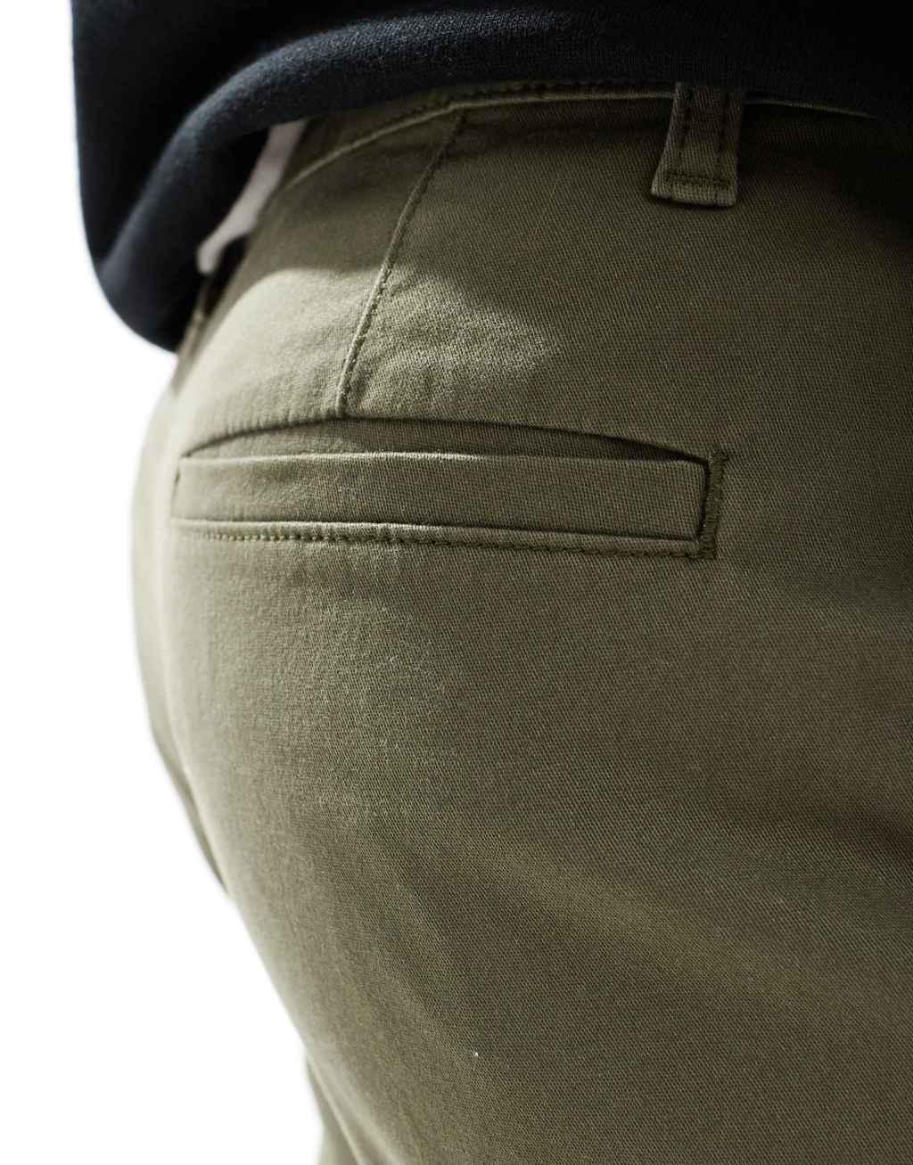 ASOS DESIGN skinny fit chinos in khaki Product Image