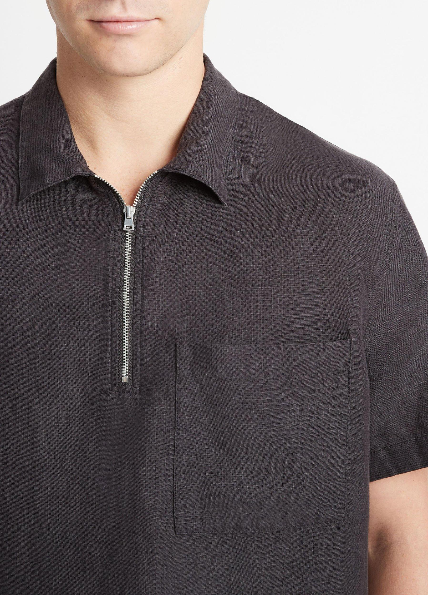 Hemp Quarter-Zip Short-Sleeve Shirt Product Image