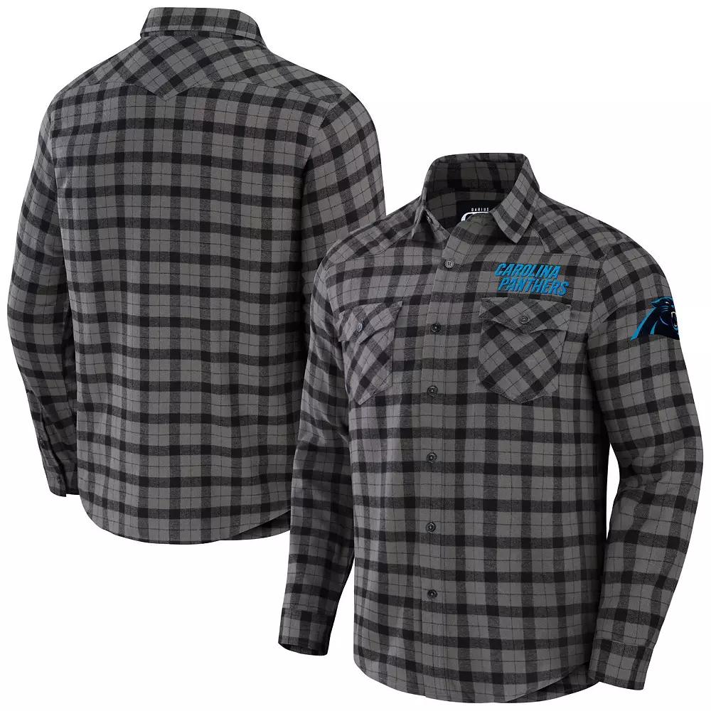Men's NFL x Darius Rucker Collection by Fanatics Gray Tennessee Titans Flannel Long Sleeve Button-Up Shirt, Size: Large, Grey Product Image