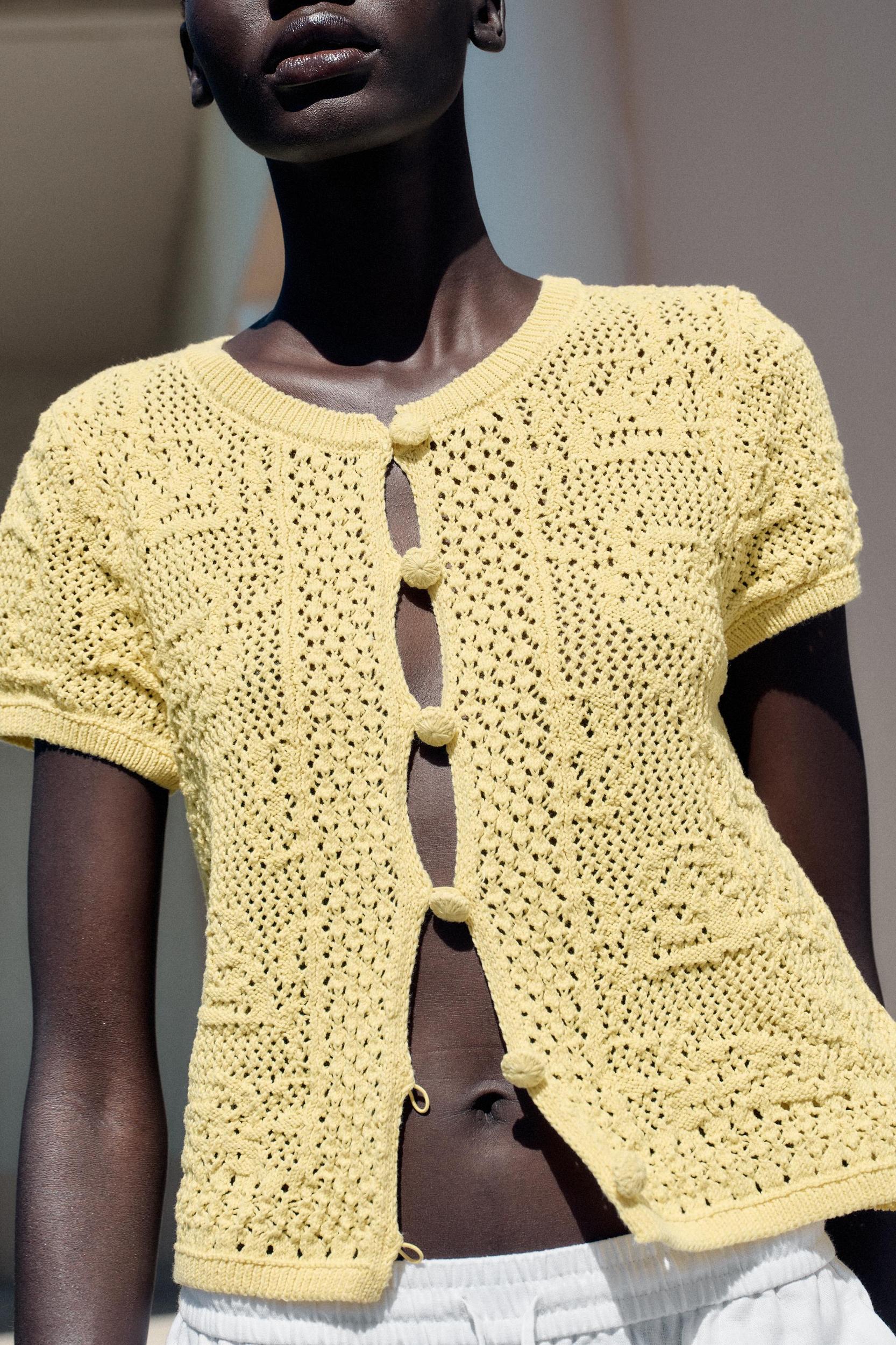 CROCHET KNIT TOP Product Image