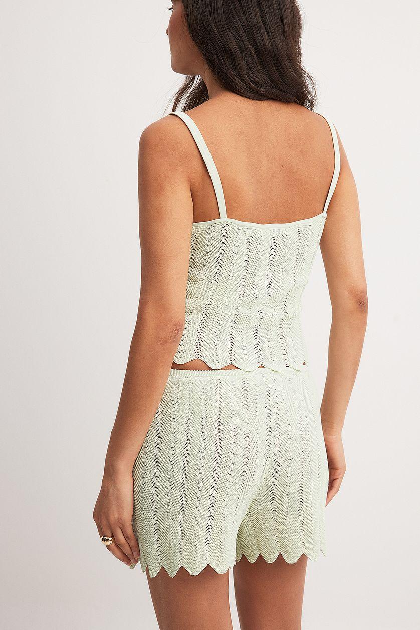 Knitted Swirl Pattern Shorts Product Image