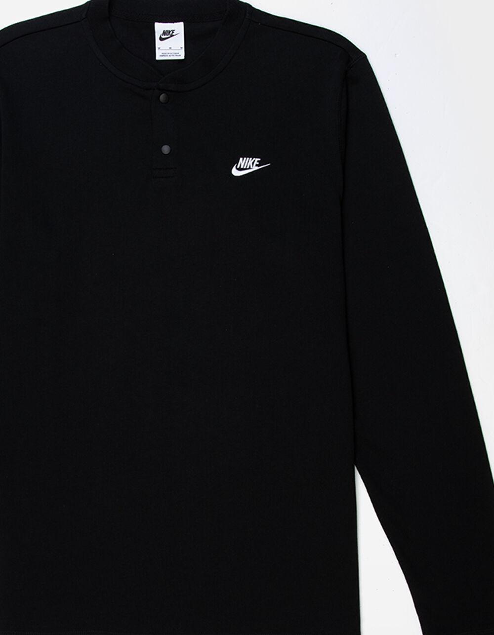 NIKE Club Mens Long Sleeve Henley Tee - HEATHER GRAY Product Image