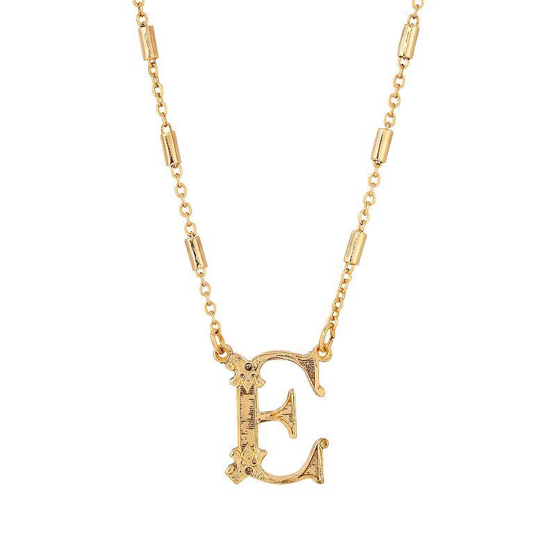 1928 Gold Tone Initial Necklace, Womens, Yellow W Product Image