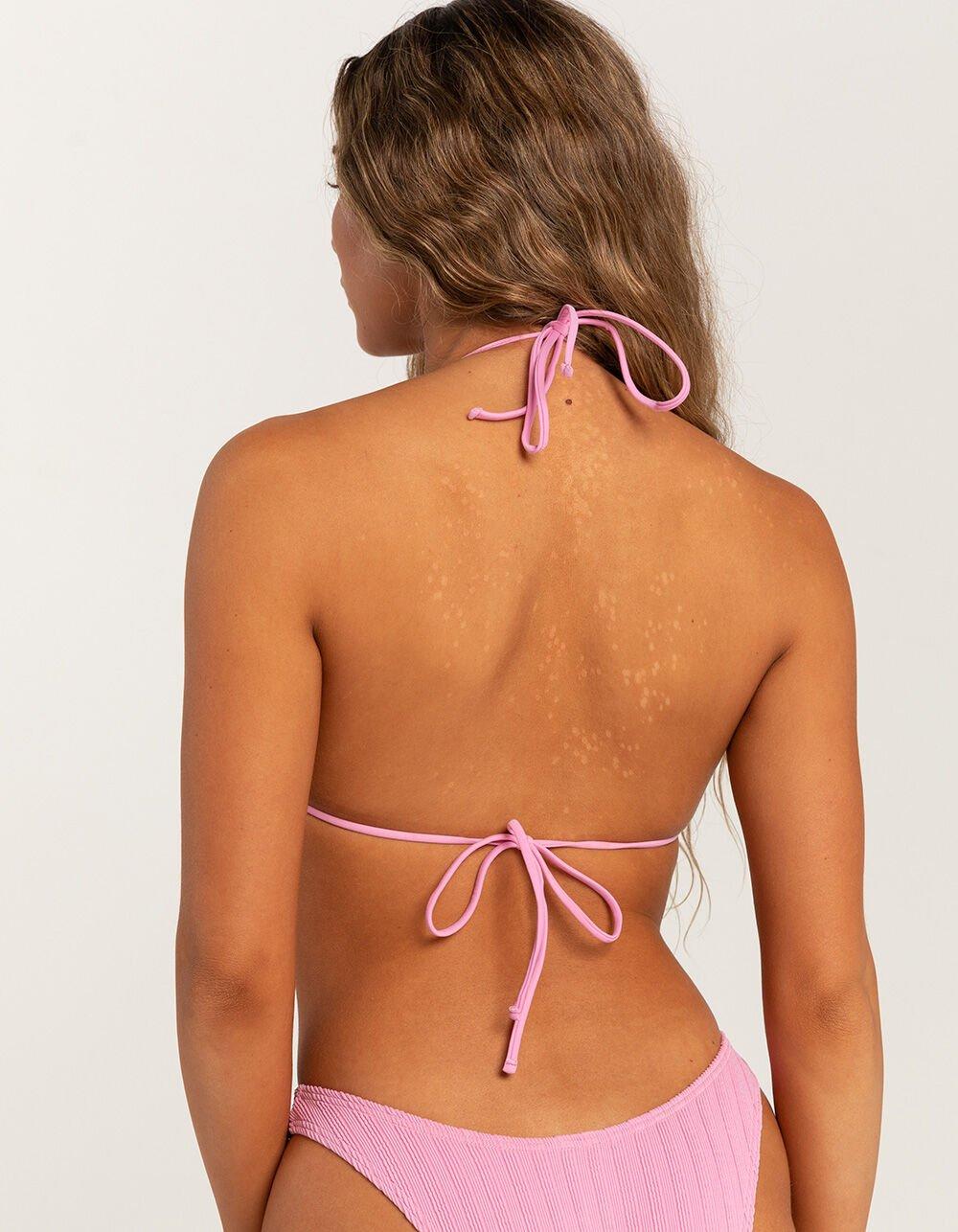 DAMSEL Texture Ruched Triangle Bikini Top - PETAL Product Image