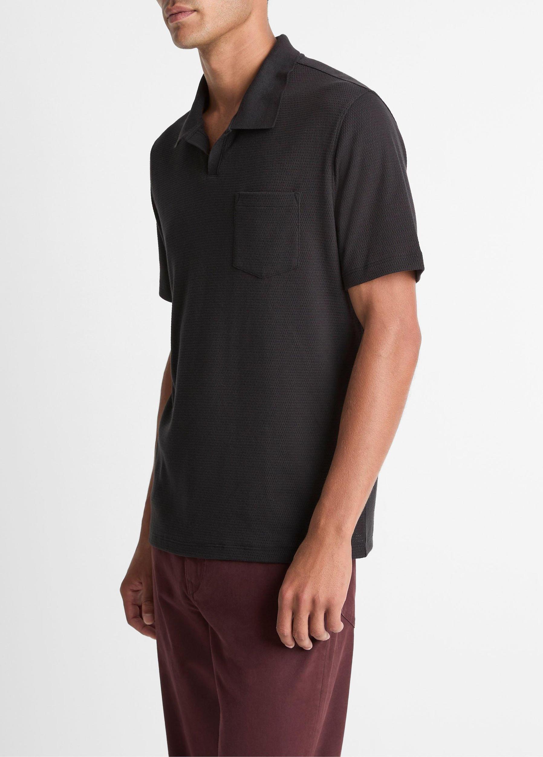 Cotton-Blend Johnny-Collar Polo Shirt Product Image